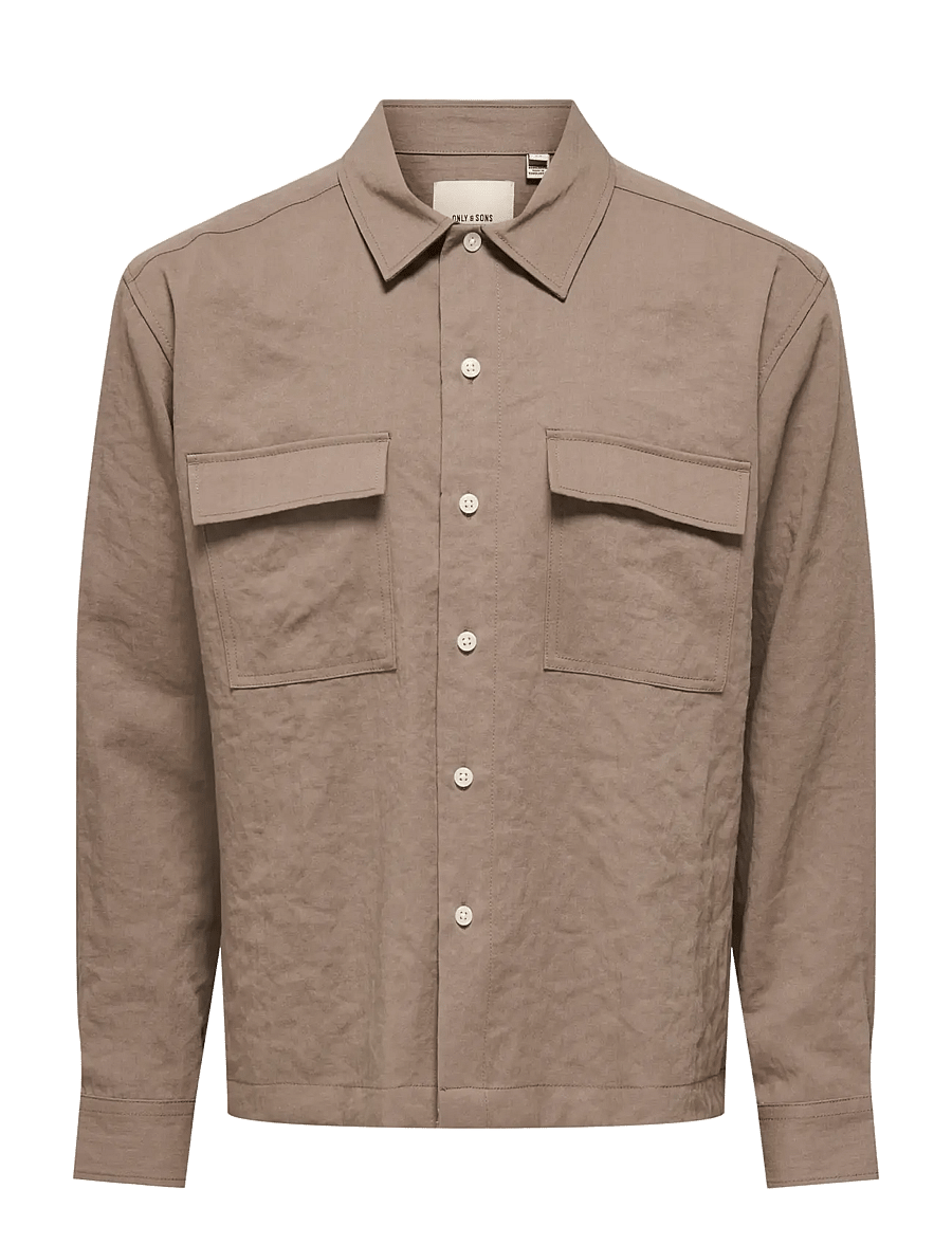 ONLY & SONS - ONSTRAKE LOOSE 0329 LS SHIRT - vabaajasärgid - fossil - 0