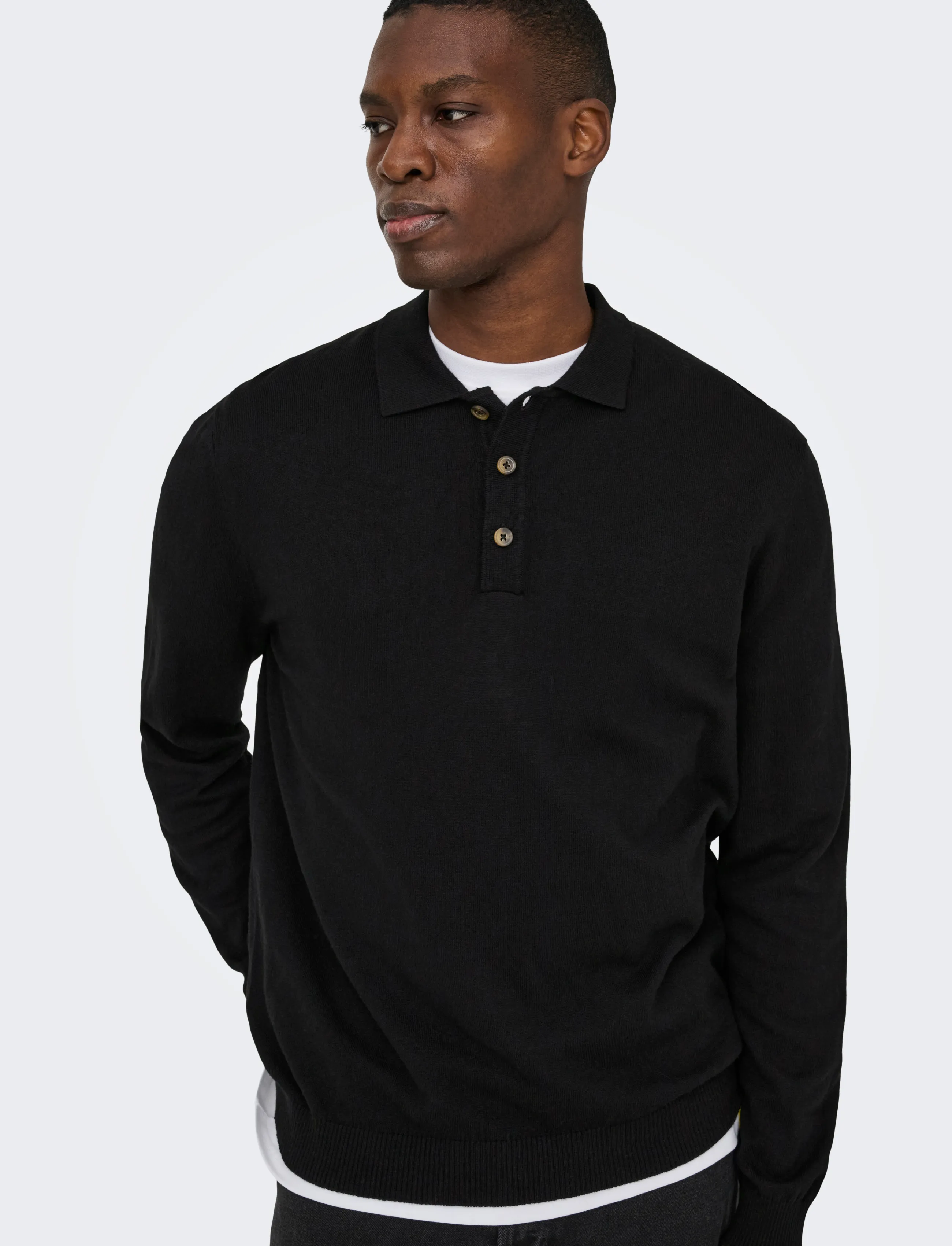ONLY & SONS Onsloui Reg 12 Ls Mel Polo Knit Noos långärmade t-shirts herr – bild 6