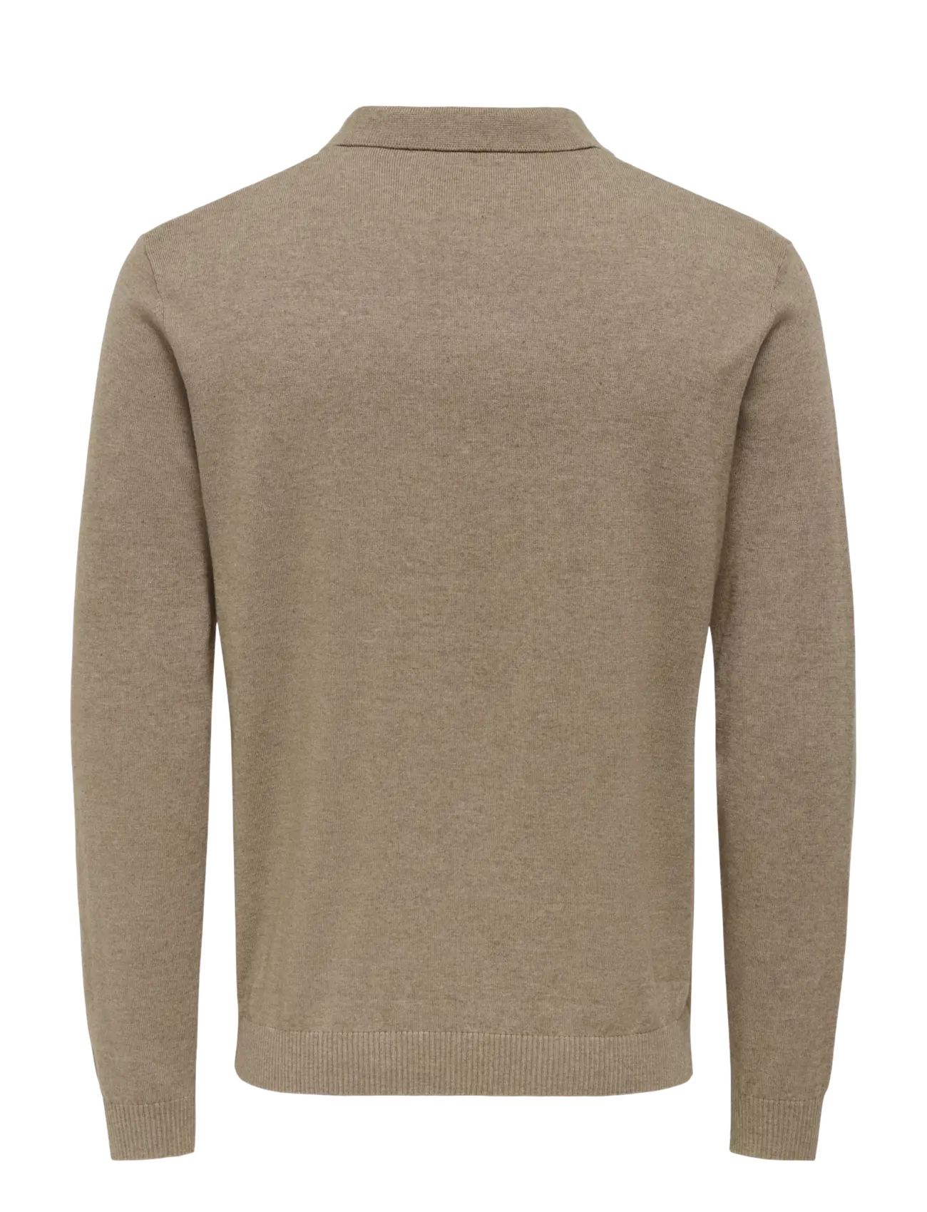 ONLY & SONS - ONSLOUI REG 12 LS MEL POLO KNIT NOOS - poloer i strik med lange ærmer - desert taupe - 2
