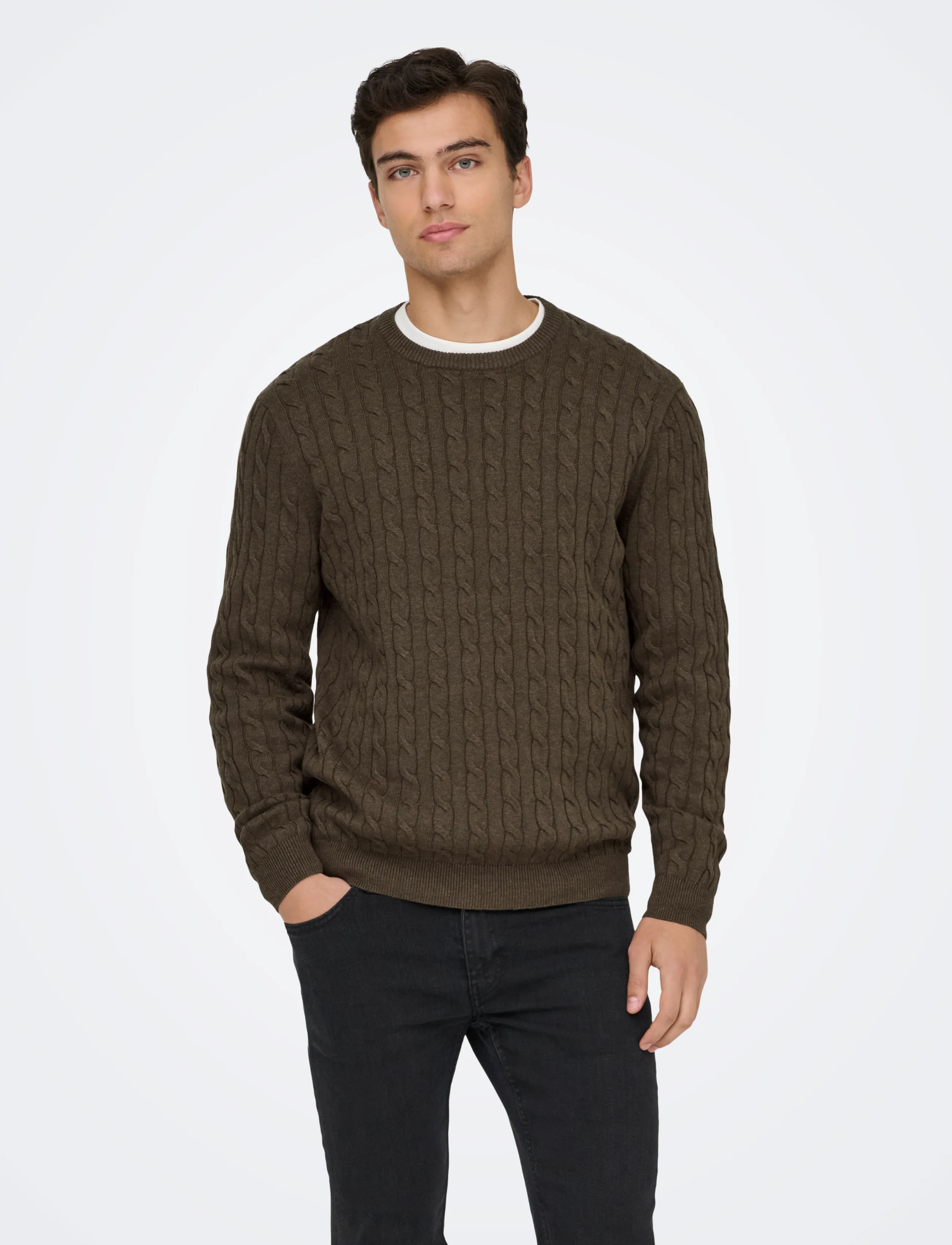 Onsloui Reg 12 Cabel Crew Knit Noos