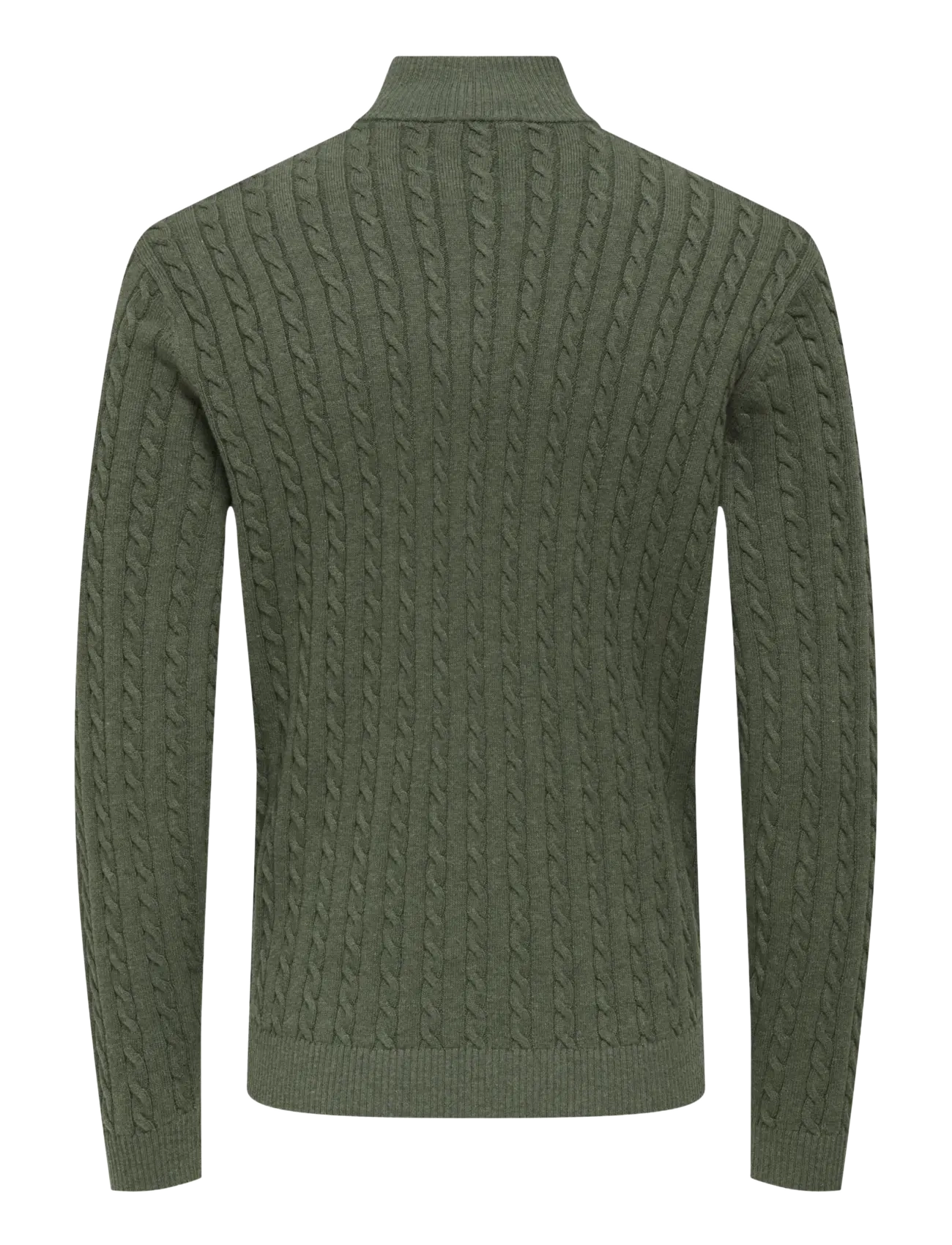 ONLY & SONS - ONSLOUI REG 12 CABEL HALF ZIP KNIT NOOS - half zip jumpers - castor gray - 2