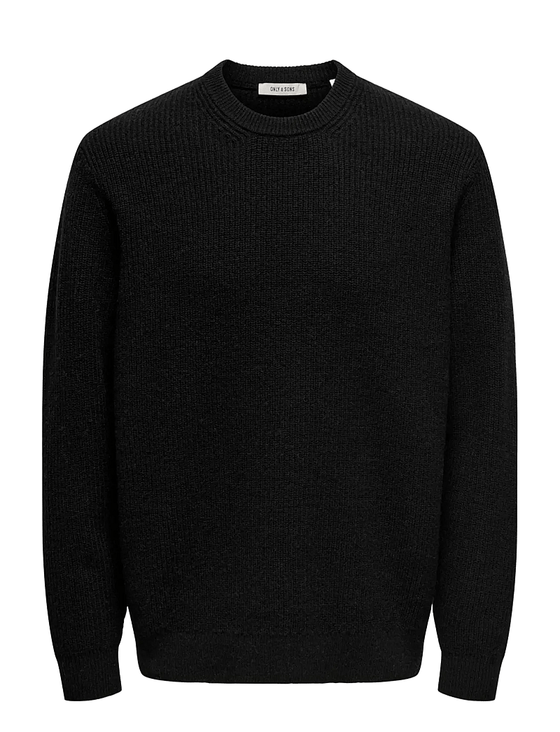 ONLY & SONS - ONSJIM RLX MERINO CREW KNIT - rundhalsad - black - 0