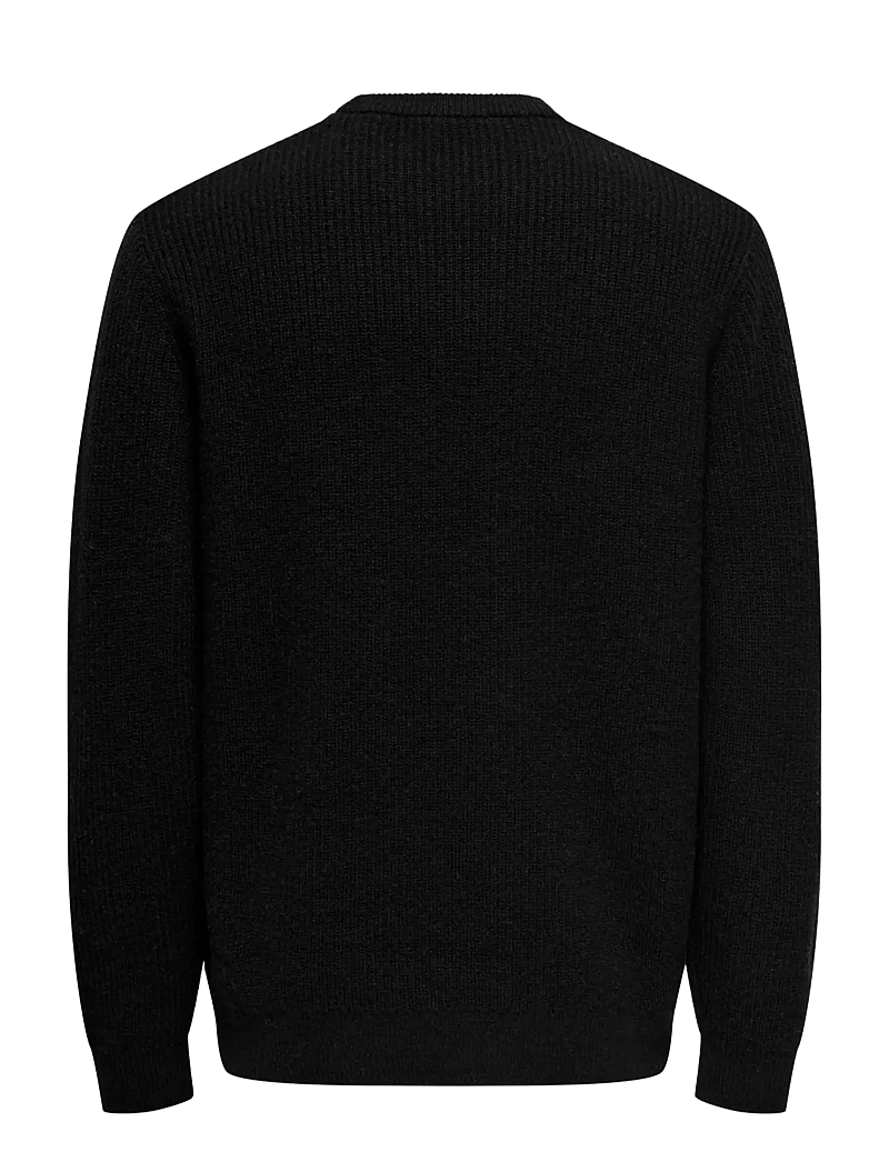 ONLY & SONS - ONSJIM RLX MERINO CREW KNIT - rundhalsad - black - 1
