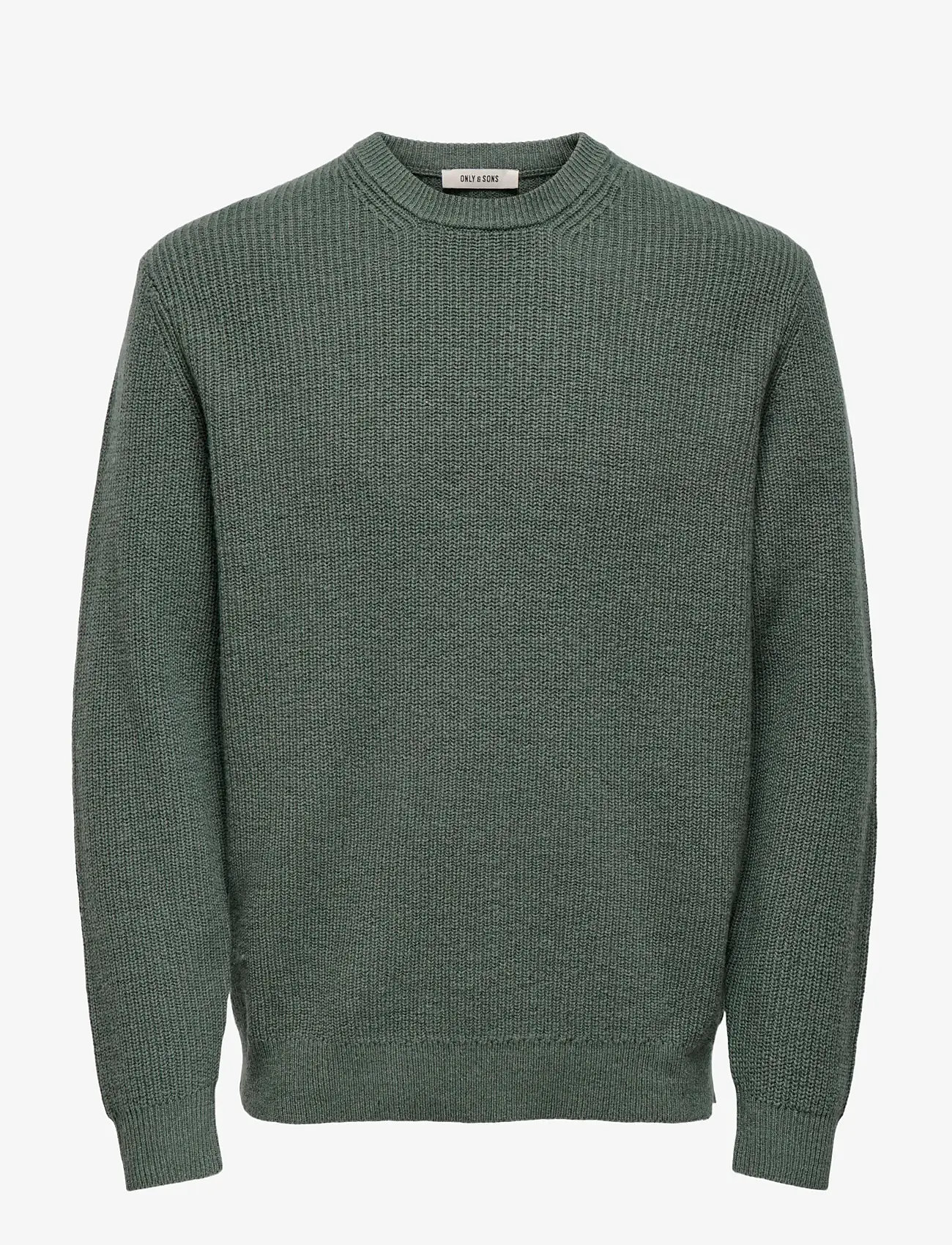 ONLY & SONS - ONSJIM RLX MERINO CREW KNIT - round necks - castor gray - 0