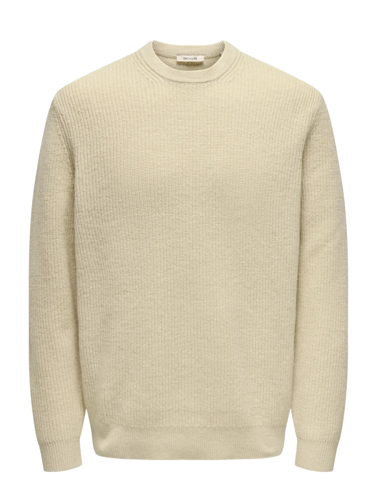 ONLY & SONS Onsjim Rlx Merino Crew Knit, XS, Knitwear, Creme - Round Necks, Männerswear