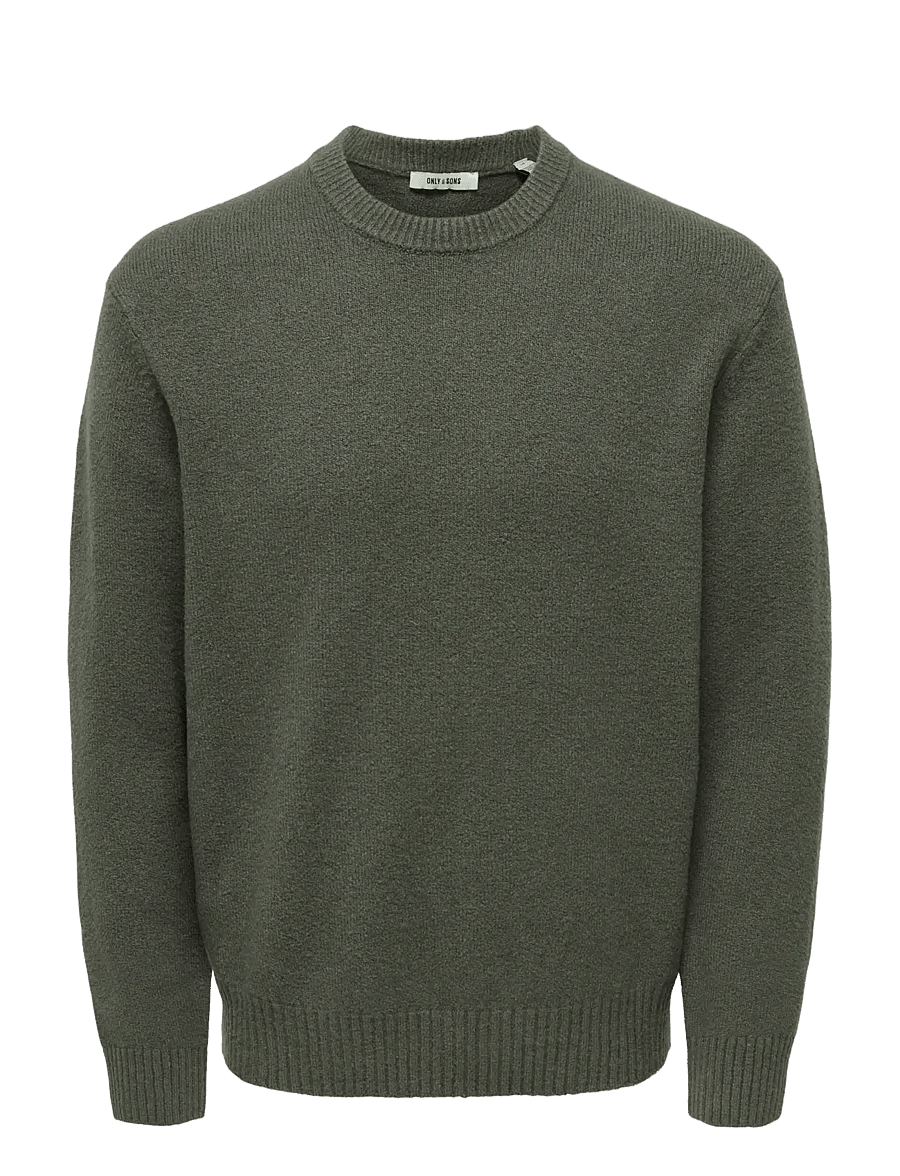 ONLY & SONS - ONSJAMES RLX CREW KNIT NOOS - Ümara kaelusega - beluga - 0