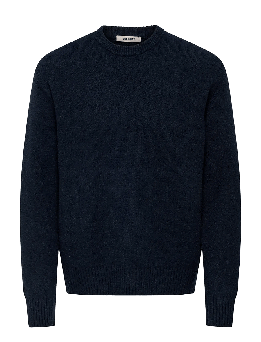 ONLY & SONS - ONSJAMES RLX CREW KNIT NOOS - Ümara kaelusega - dark sapphire - 1