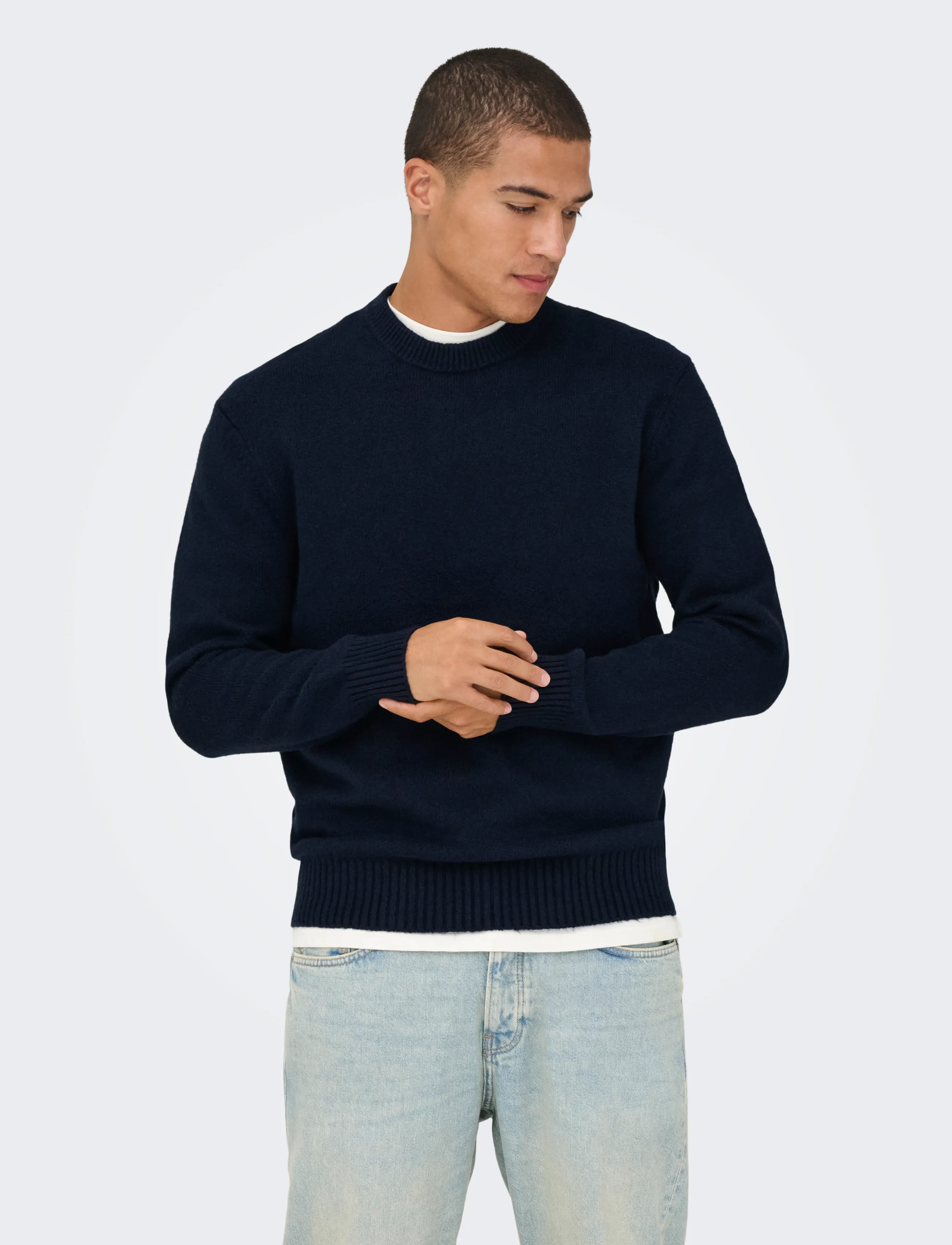ONLY & SONS ONSJAMES RLX CREW KNIT NOOS - Kollektioner - DARK SAPPHIRE / navy