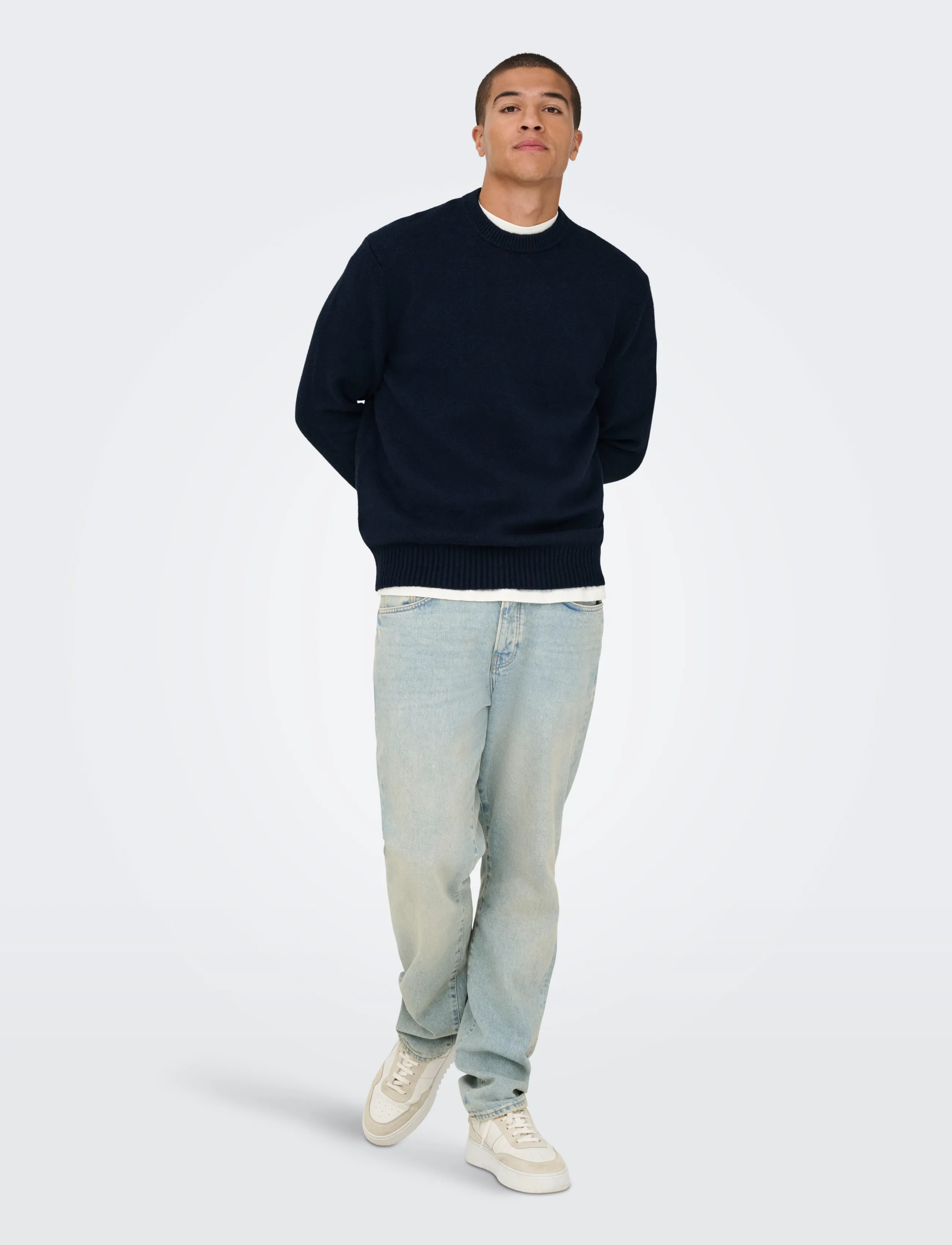 ONLY & SONS - ONSJAMES RLX CREW KNIT NOOS - dark sapphire - 4