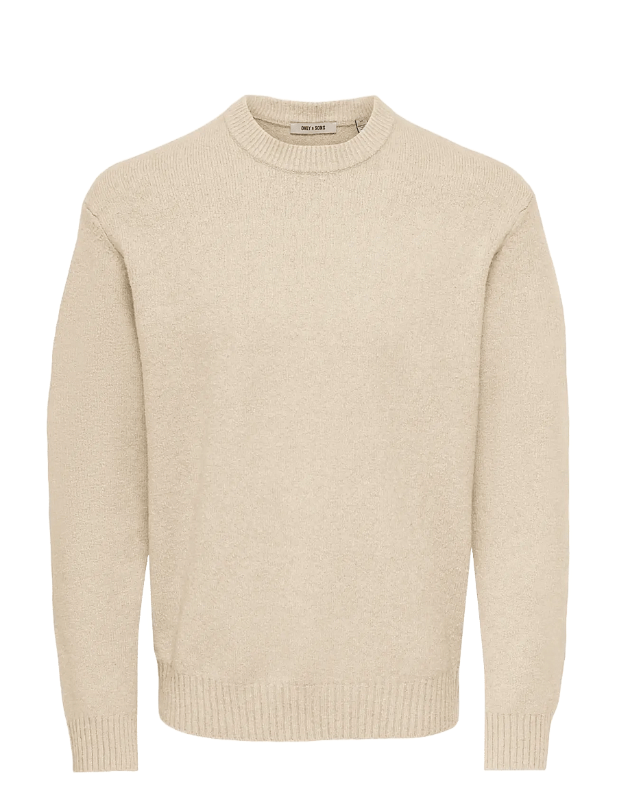 ONLY & SONS - ONSJAMES RLX CREW KNIT NOOS - Ümara kaelusega - oatmeal - 1