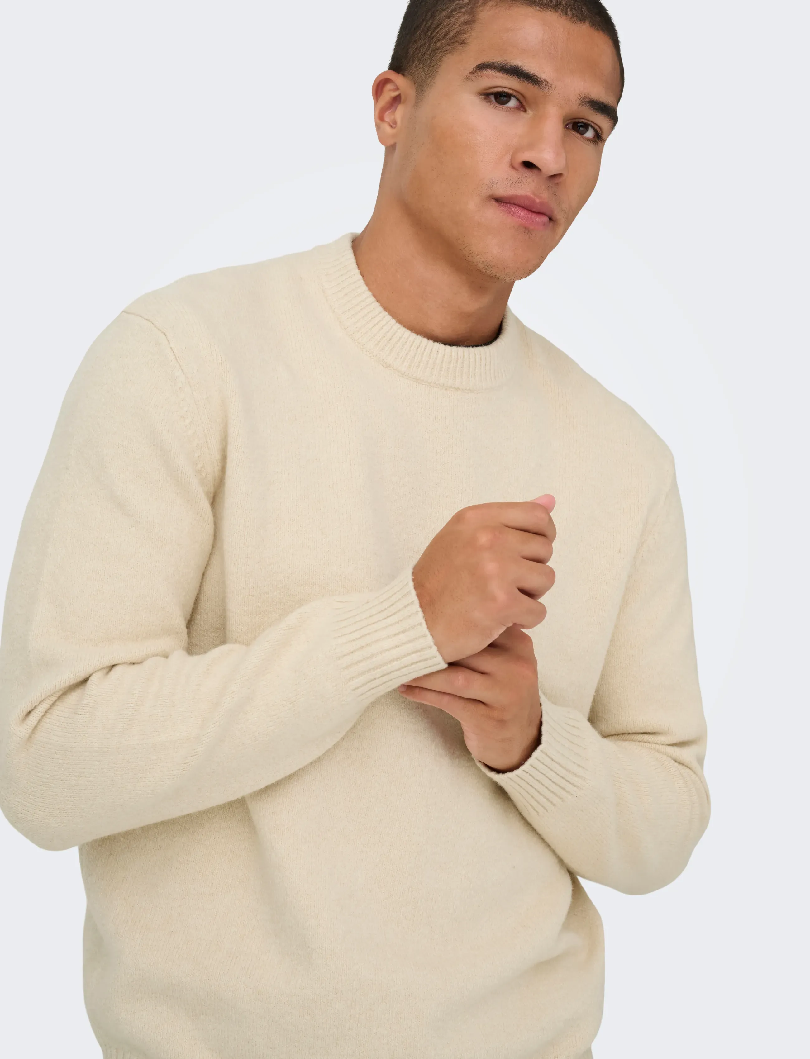 ONLY & SONS - ONSJAMES RLX CREW KNIT NOOS - rund hals - oatmeal - 5