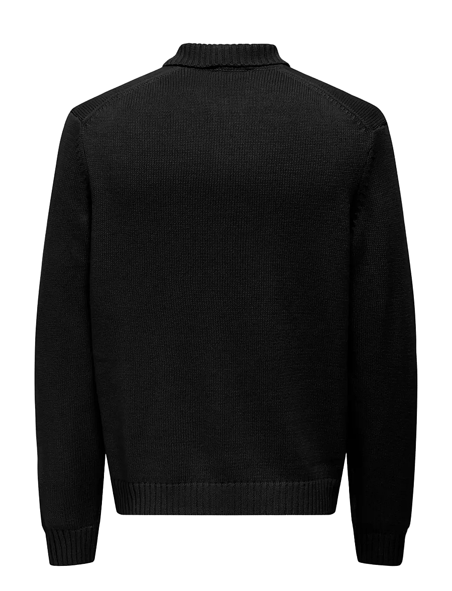 ONLY & SONS - ONSJACOB REG LS CARDIGAN KNIT - cardigans - black - 2
