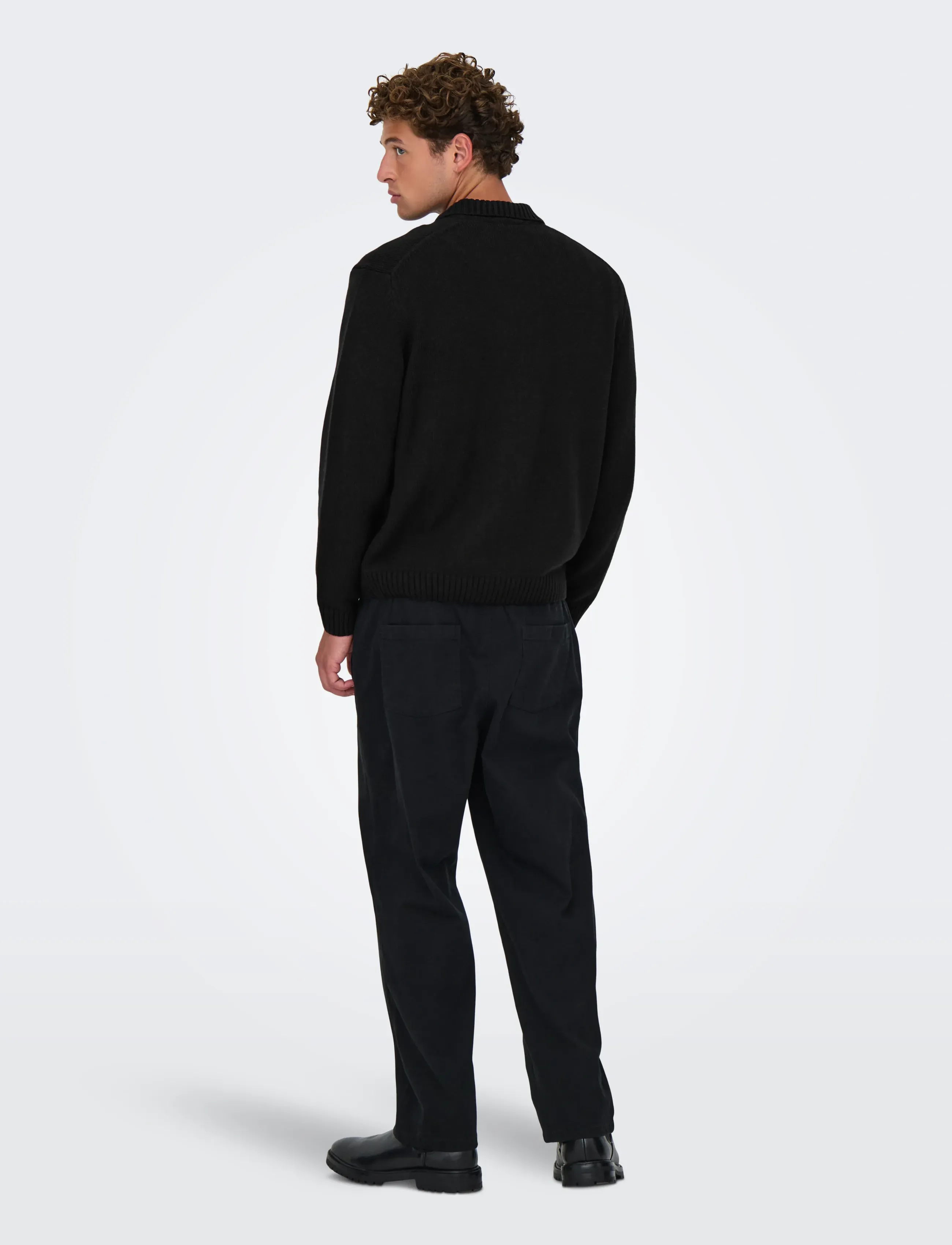 ONLY & SONS - ONSJACOB REG LS CARDIGAN KNIT - mallistot - black - 3