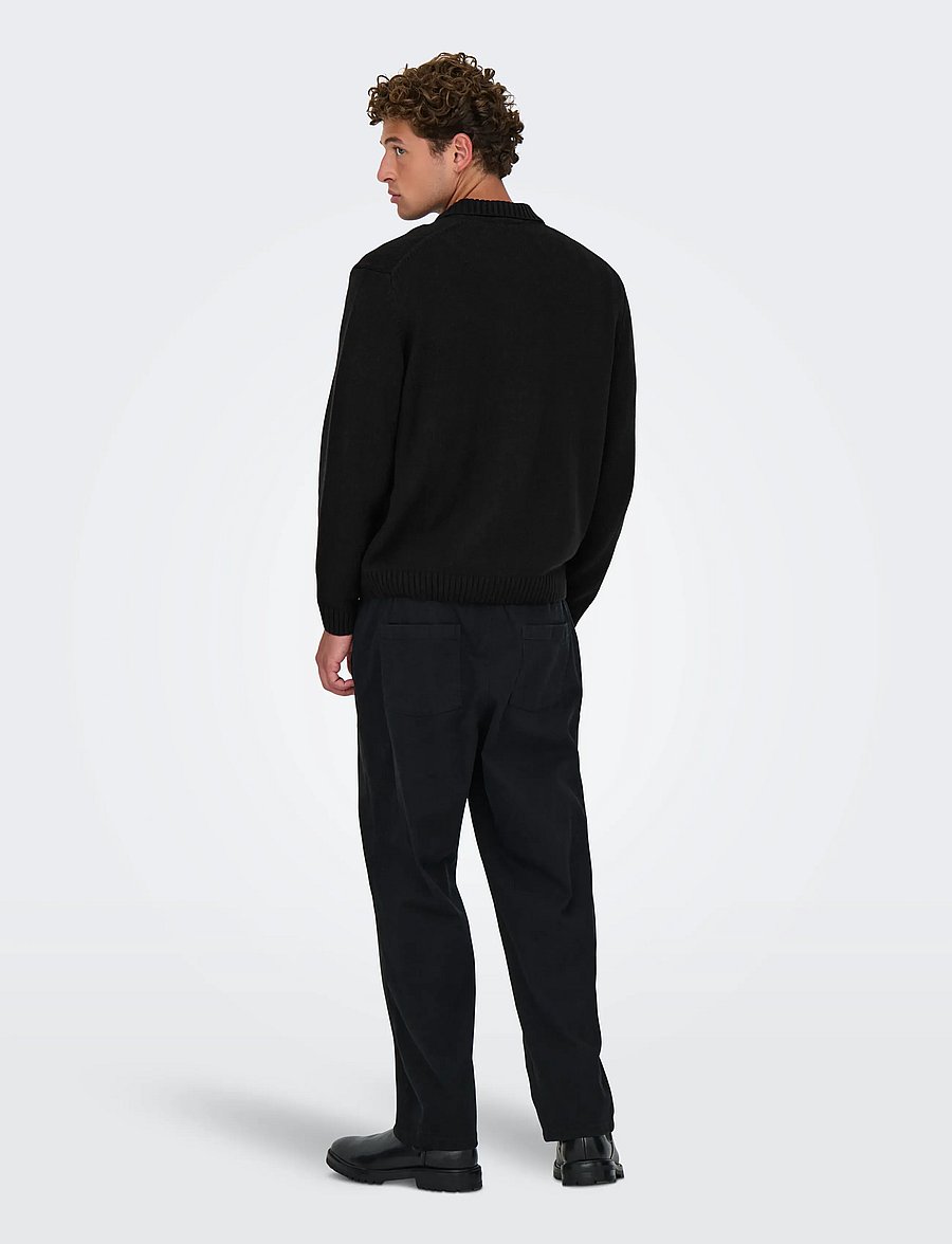 ONLY & SONS - ONSJACOB REG LS CARDIGAN KNIT - cardigans - black - 3