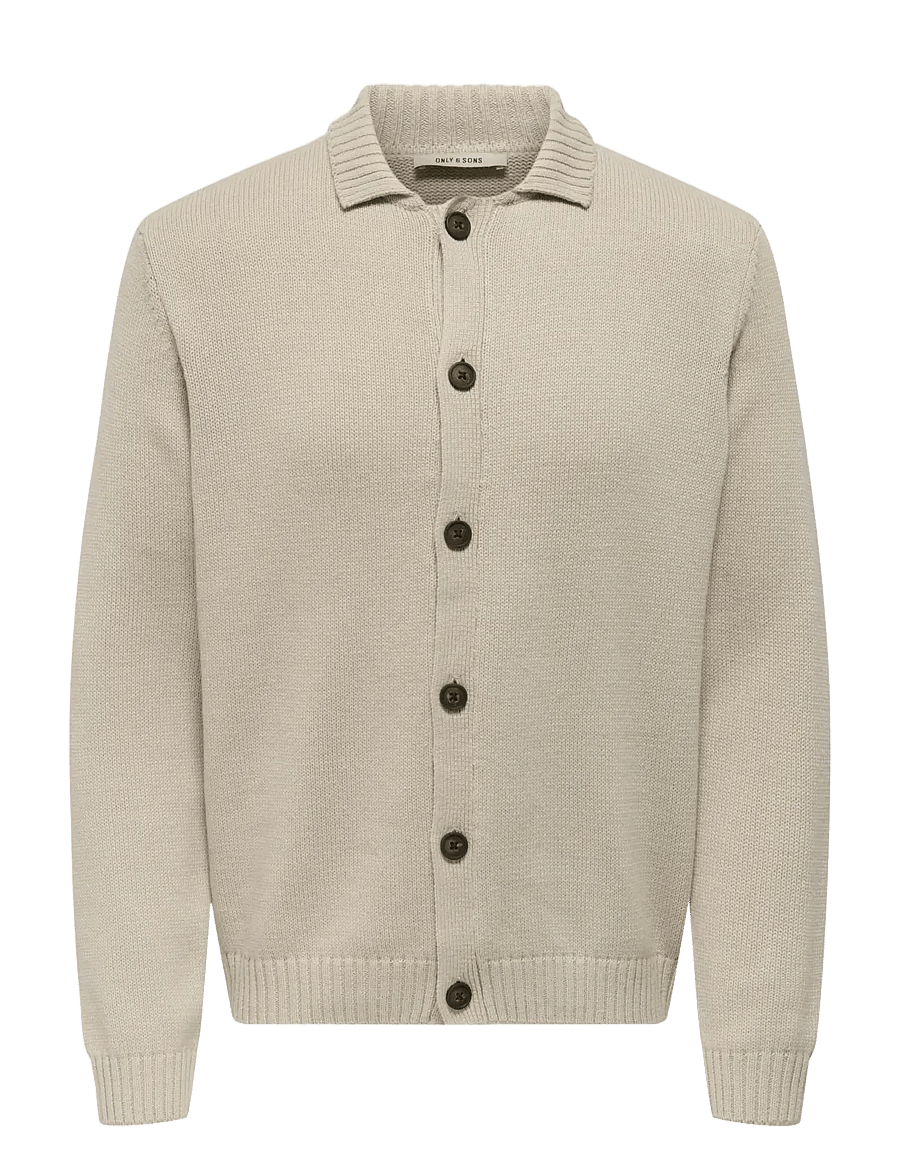 ONLY & SONS - ONSJACOB REG LS CARDIGAN KNIT - cardigans - silver lining - 1