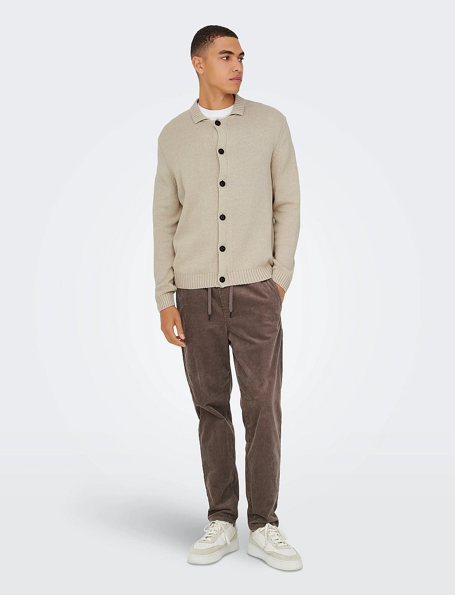 ONLY & SONS - ONSJACOB REG LS CARDIGAN KNIT - cardigans - silver lining - 4