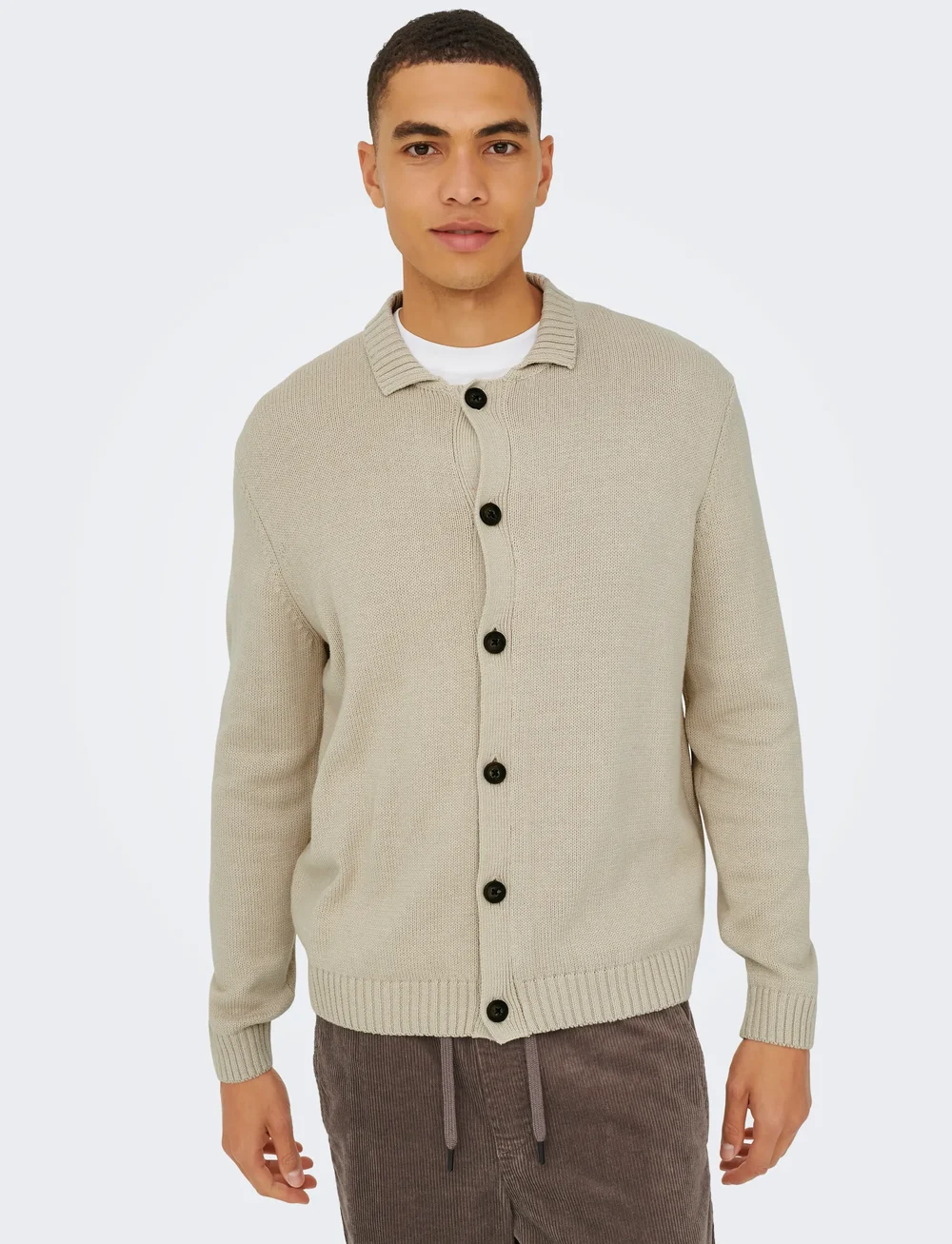 ONLY & SONS - ONSJACOB REG LS CARDIGAN KNIT - neuletakit - silver lining - 5