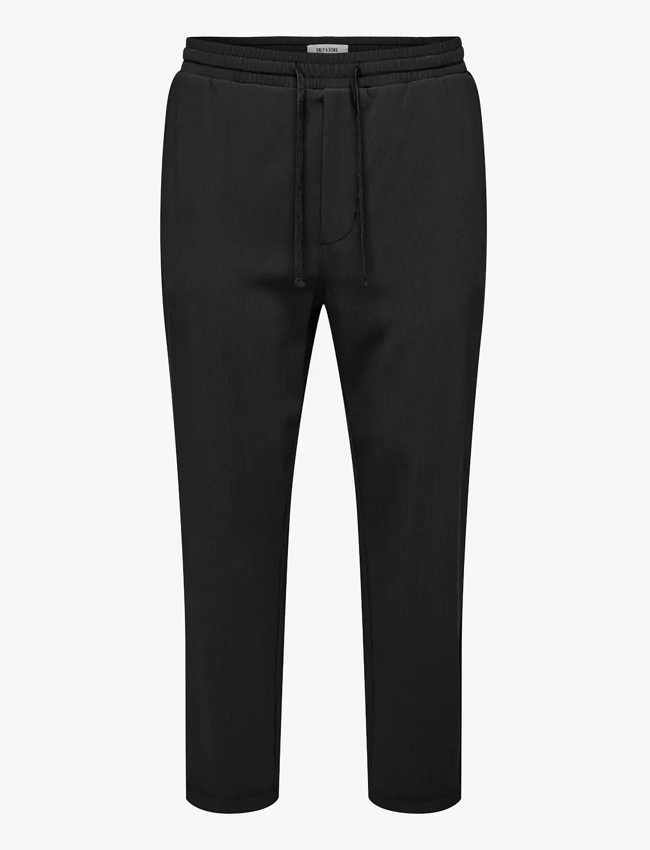 ONLY & SONS - ONSPLI PLISSE CROPPED DILO PANT - tapered jeans - jet black - 1