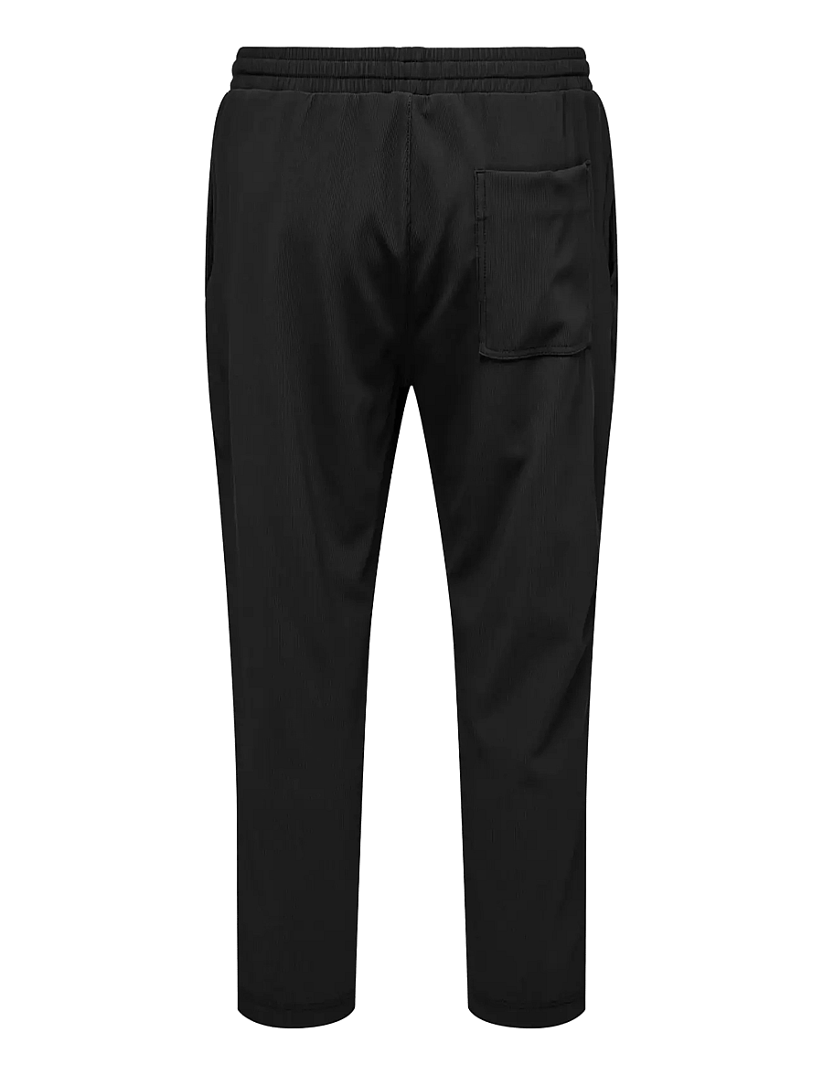 ONLY & SONS - ONSPLI PLISSE CROPPED DILO PANT - tapered jeans - jet black - 2