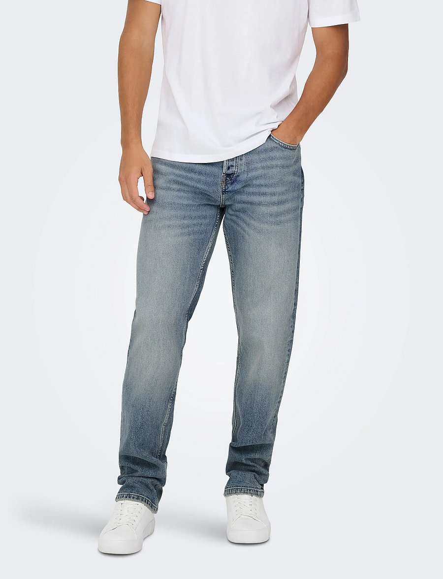ONLY & SONS - ONSEDGE PERFORMANCE LB 3816 DOT DNM NOOS - tavalised teksad - light blue denim - 0