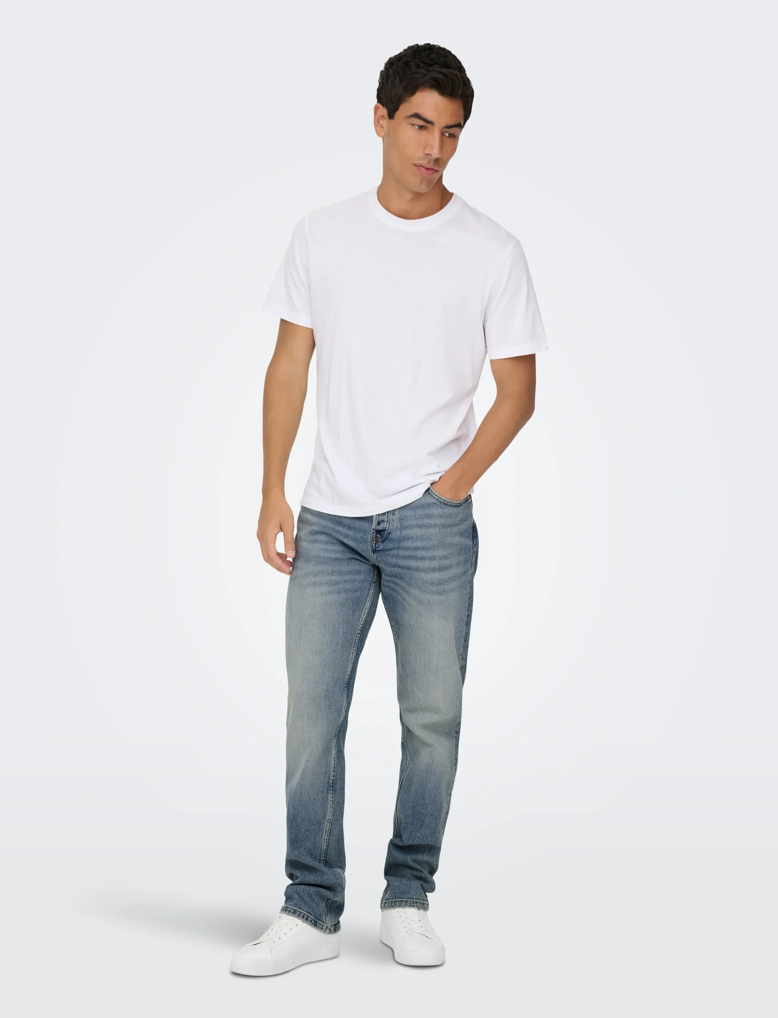 ONLY & SONS - ONSEDGE PERFORMANCE LB 3816 DOT DNM NOOS - regular jeans - light blue denim - 4
