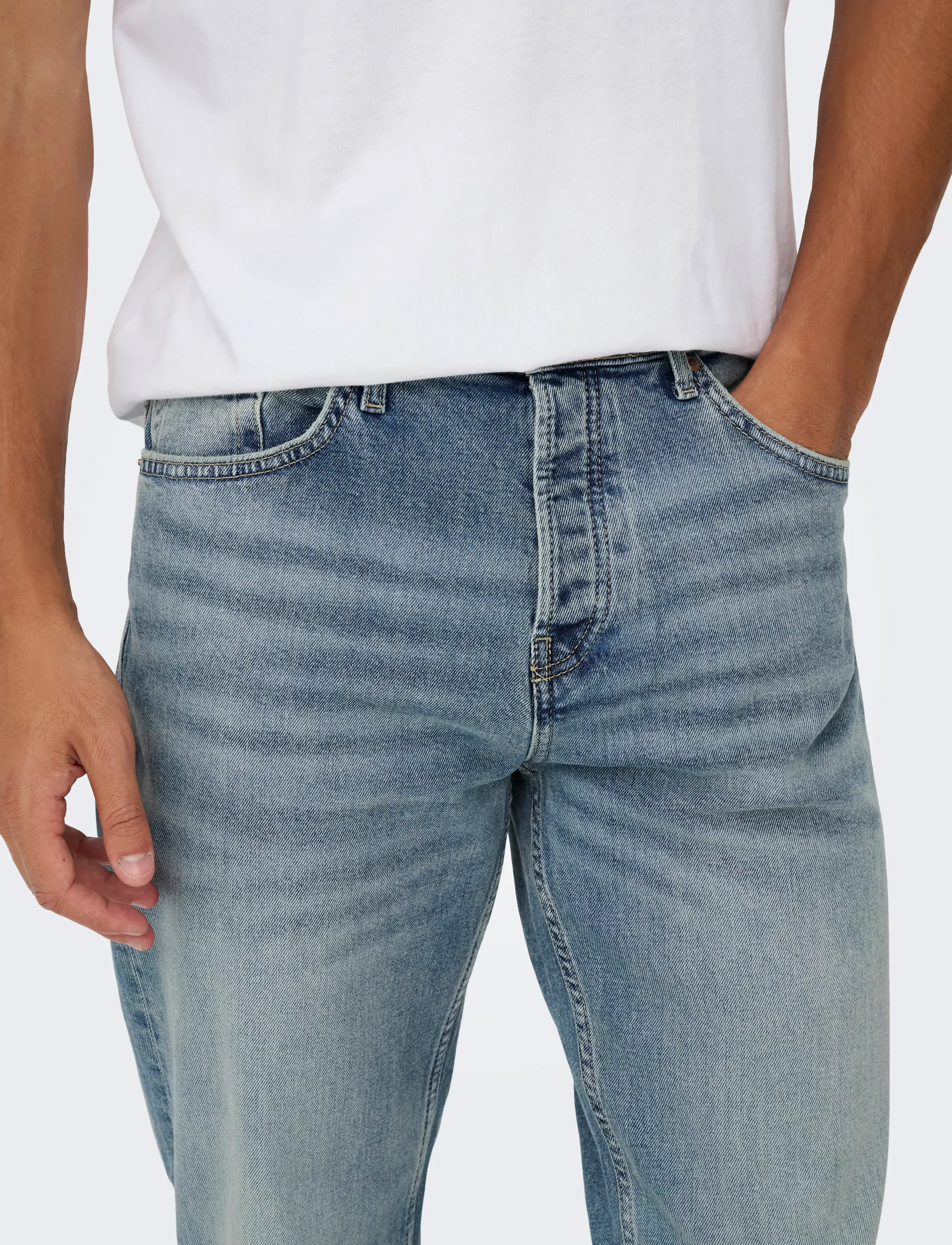 ONLY & SONS - ONSEDGE PERFORMANCE LB 3816 DOT DNM NOOS - regular jeans - light blue denim - 5