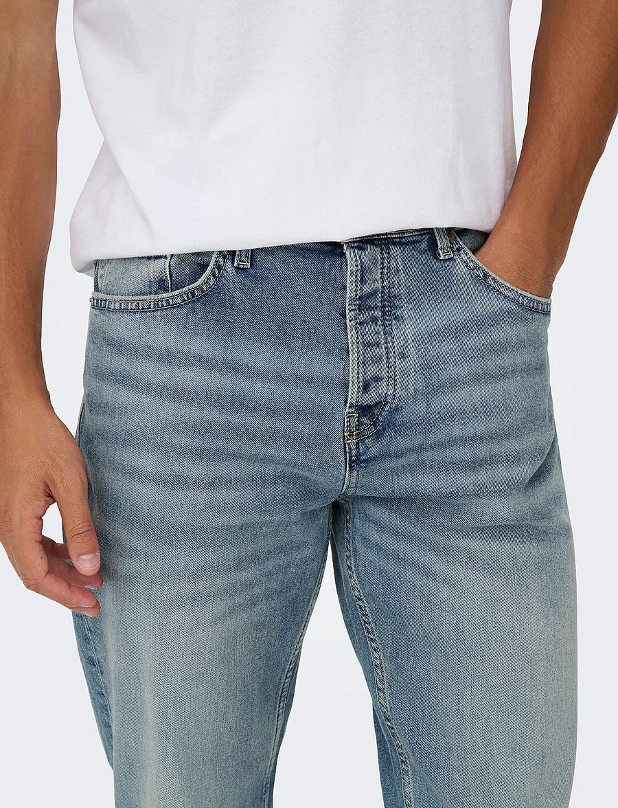 ONLY & SONS - ONSEDGE PERFORMANCE LB 3816 DOT DNM NOOS - tavalised teksad - light blue denim - 5