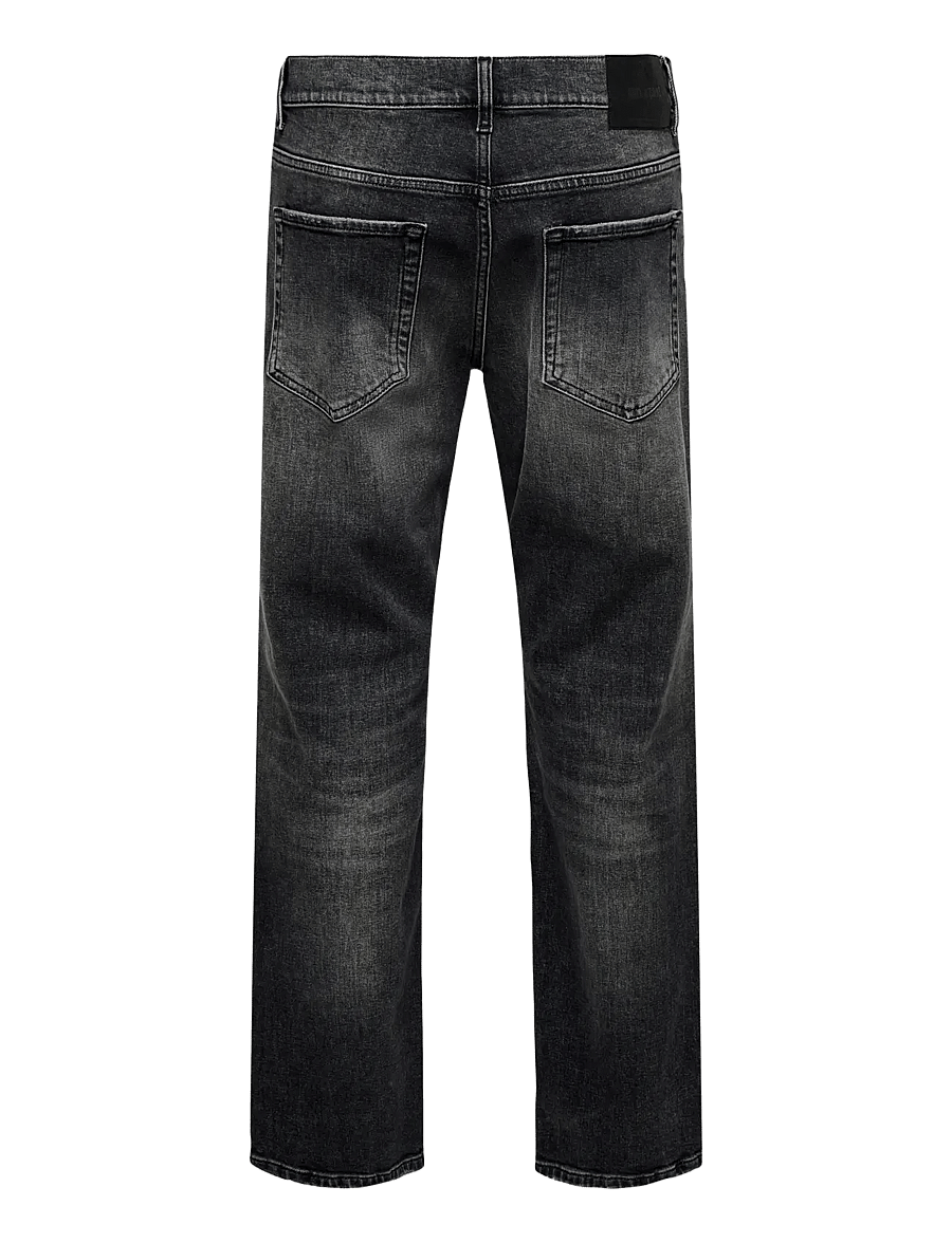 ONLY & SONS - ONSEDGE PERFORMANCE WB 3824 DOT DNM NOOS - tavalised teksad - washed black - 2