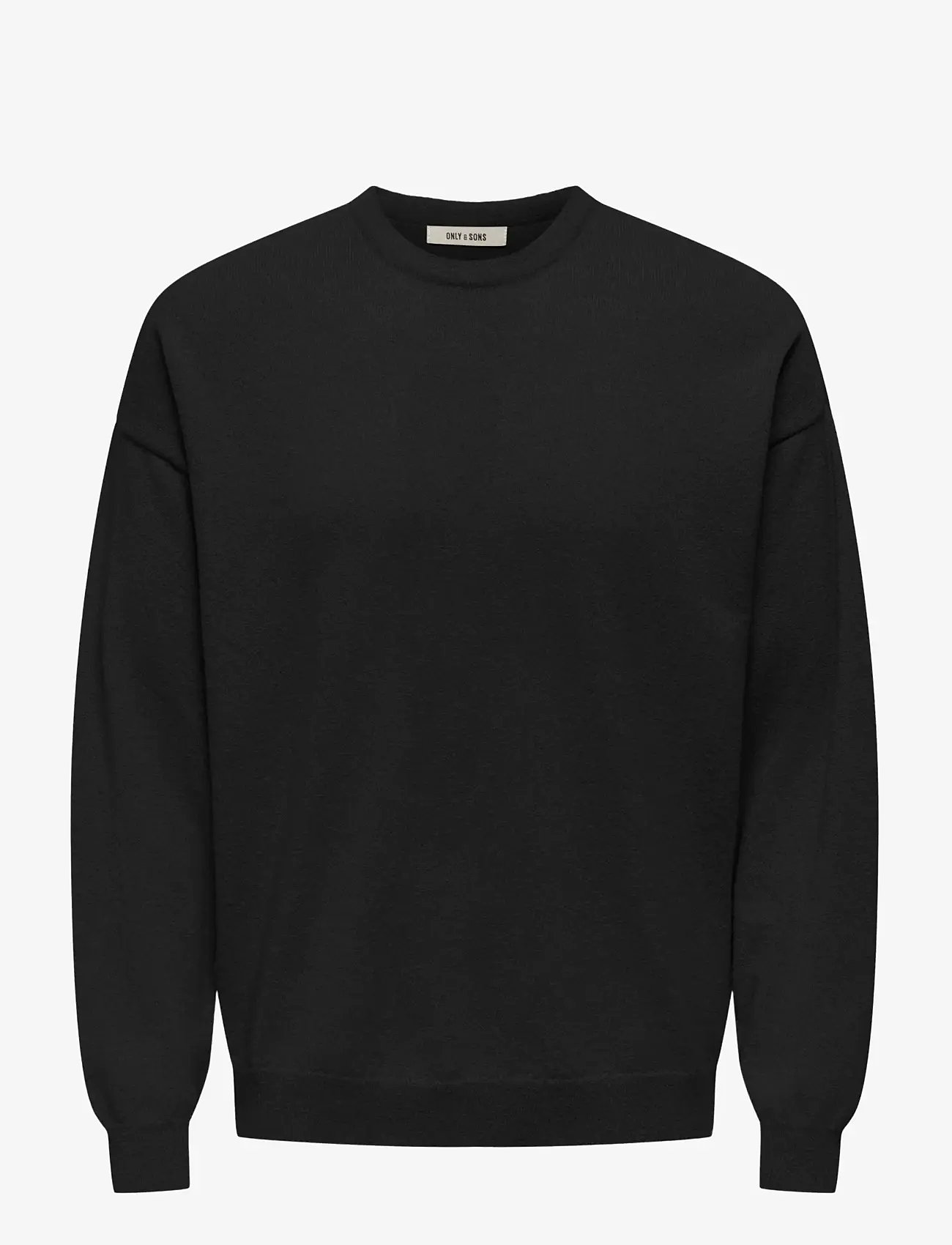 ONLY & SONS - ONSJOB RLX LS BOUCLE CREW KNIT - kollektioner - black - 0