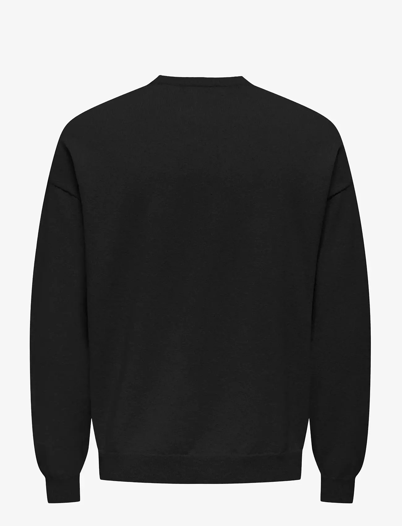 ONLY & SONS - ONSJOB RLX LS BOUCLE CREW KNIT - kollektioner - black - 1