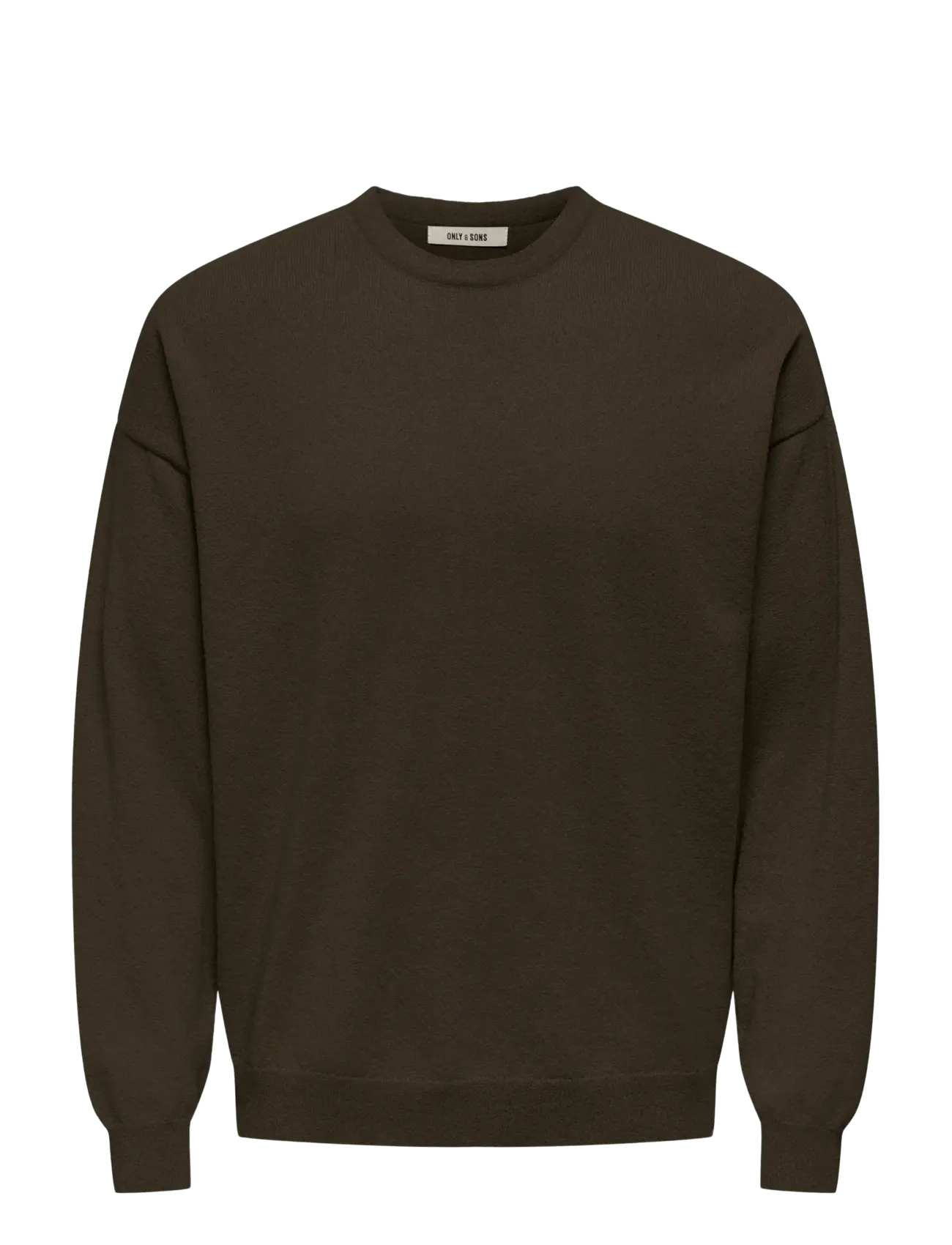 ONLY & SONS Onsjob Rlx Ls Boucle Crew Knit Khaki - S - Herren