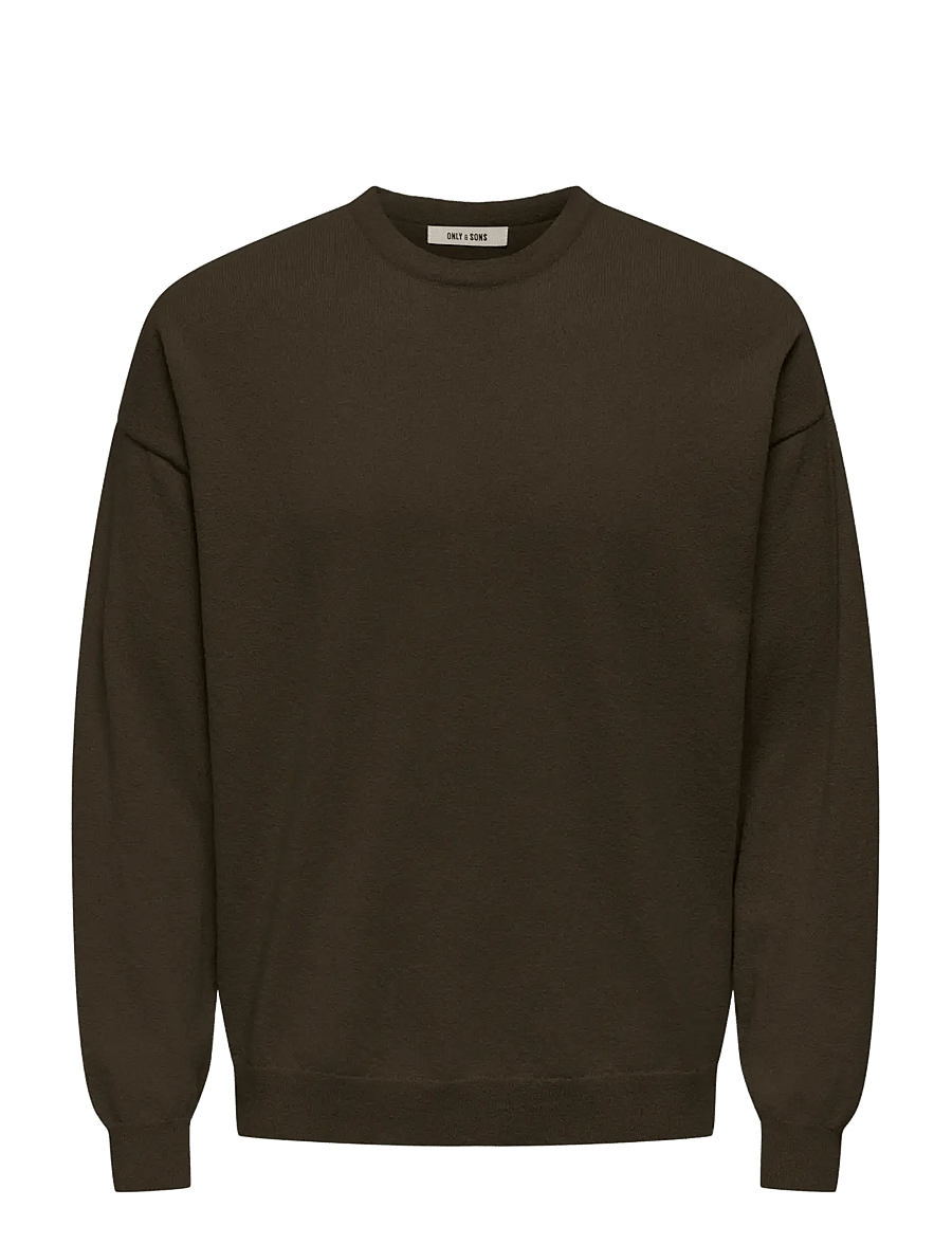 ONLY & SONS - ONSJOB RLX LS BOUCLE CREW KNIT - collections - demitasse - 0