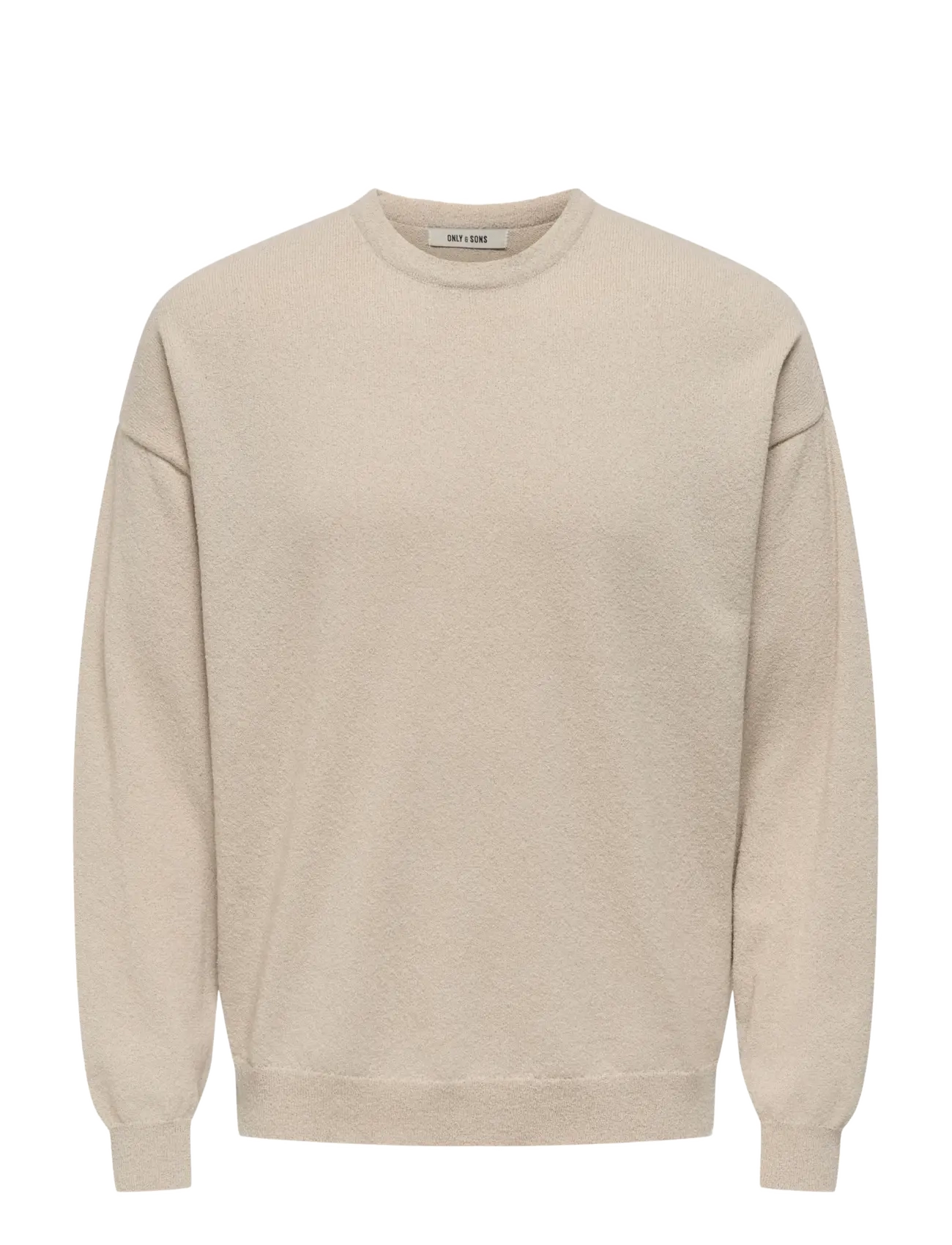ONLY & SONS ONSJOB RLX LS BOUCLE CREW KNIT - Sweatshirts - SILVER LINING / cream
