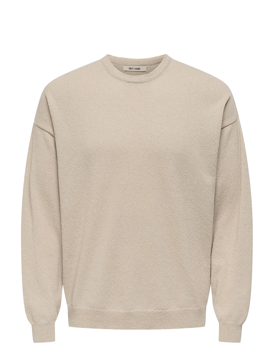 ONLY & SONS - ONSJOB RLX LS BOUCLE CREW KNIT - sweatshirts - silver lining - 0