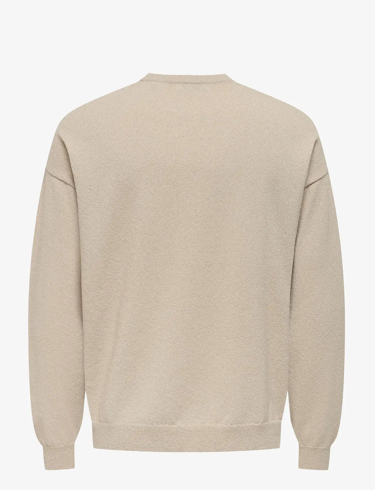 ONLY & SONS - ONSJOB RLX LS BOUCLE CREW KNIT - kollektioner - silver lining - 1