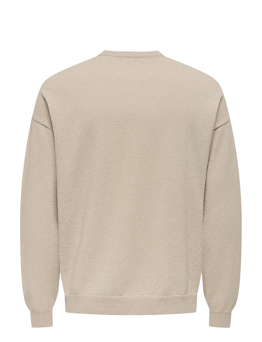 ONLY & SONS - ONSJOB RLX LS BOUCLE CREW KNIT - sweatshirts - silver lining - 1