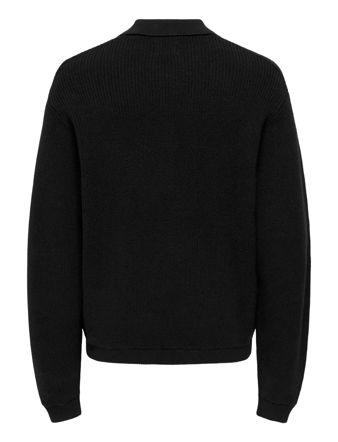 ONLY & SONS - ONSKAISER RLX LS 1/2 ZIP POLO KNIT NOOS - langärmelige gestrickte polohemden - black - 1