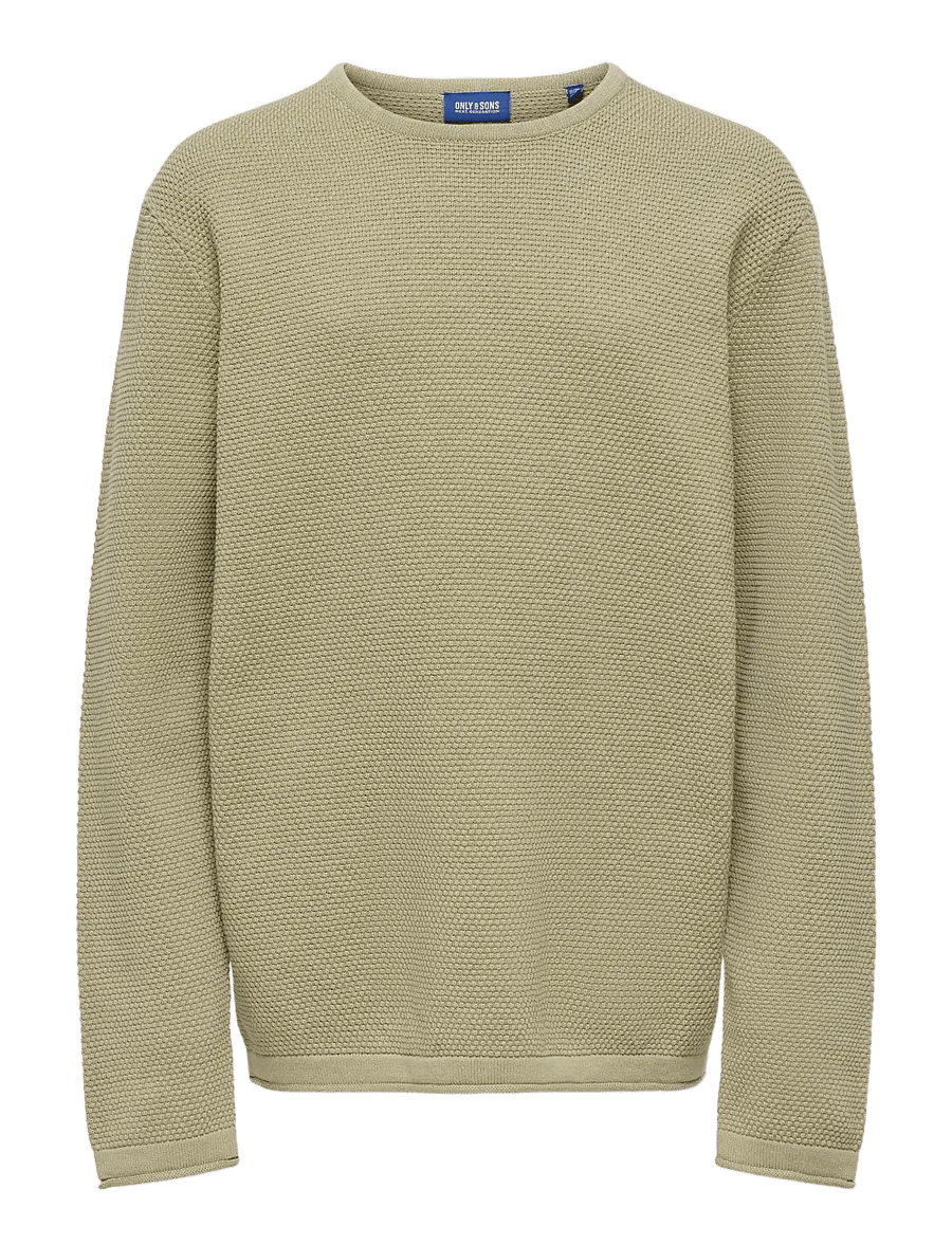 ONLY & SONS - OSJPANTER REG CREW KNIT NOOS - stickade tröjor - chinchilla - 1