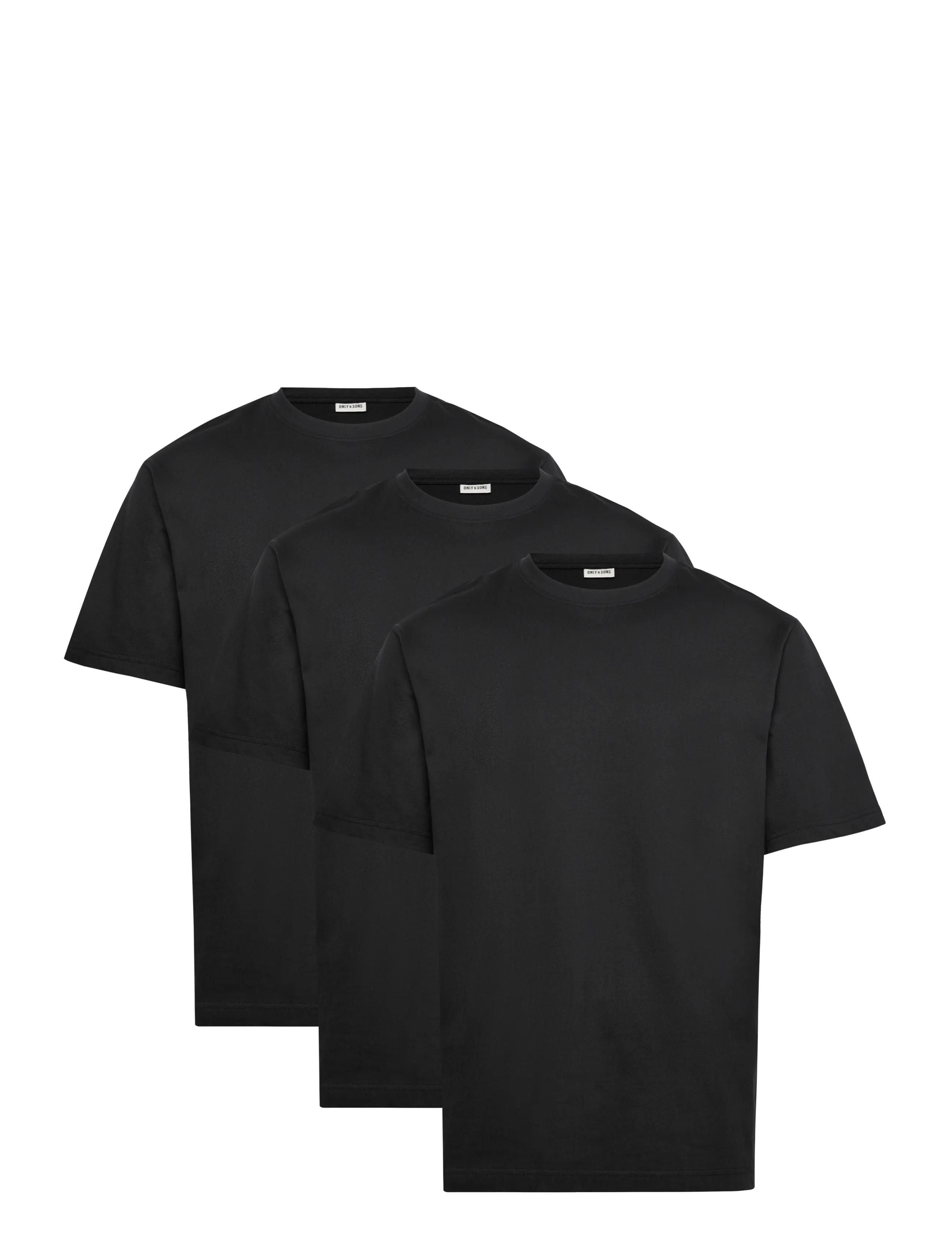ONLY & SONS Onsfred Life Rlx Ss Tee 3Pack, Mænd, Afslappet Pasform T-shirt 3-Pak, Sort, Str: M