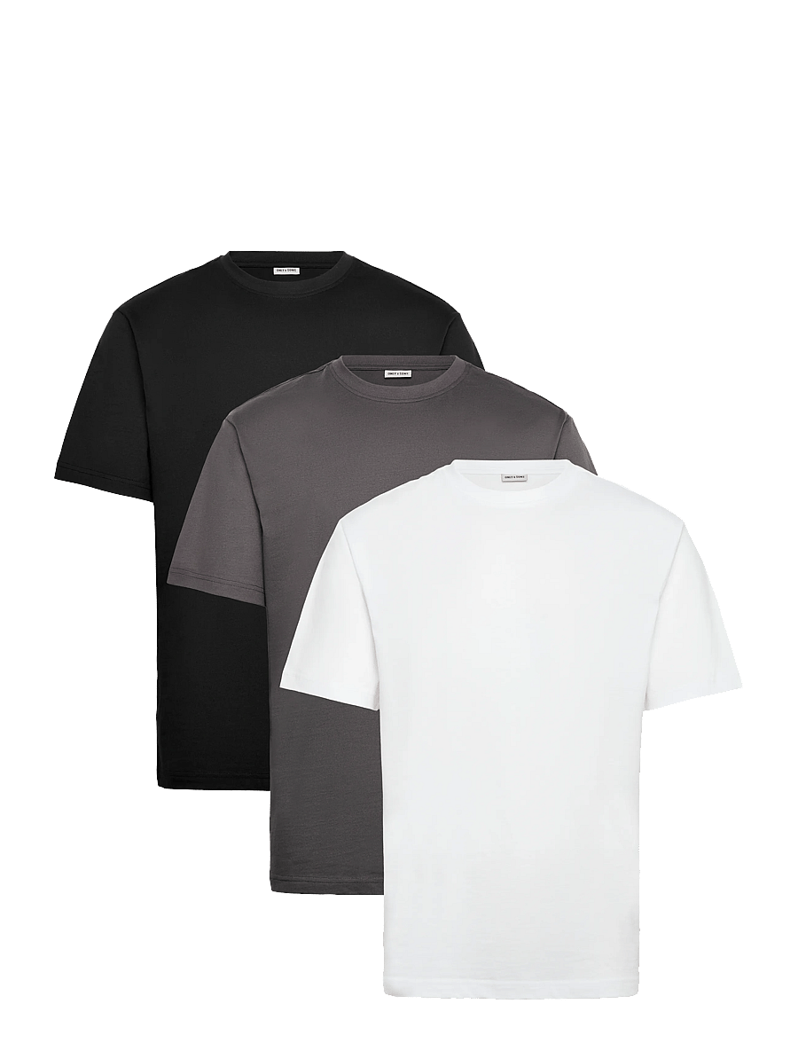 ONLY & SONS - ONSFRED LIFE RLX SS TEE 3PACK - multipack t-shirts - black - 0