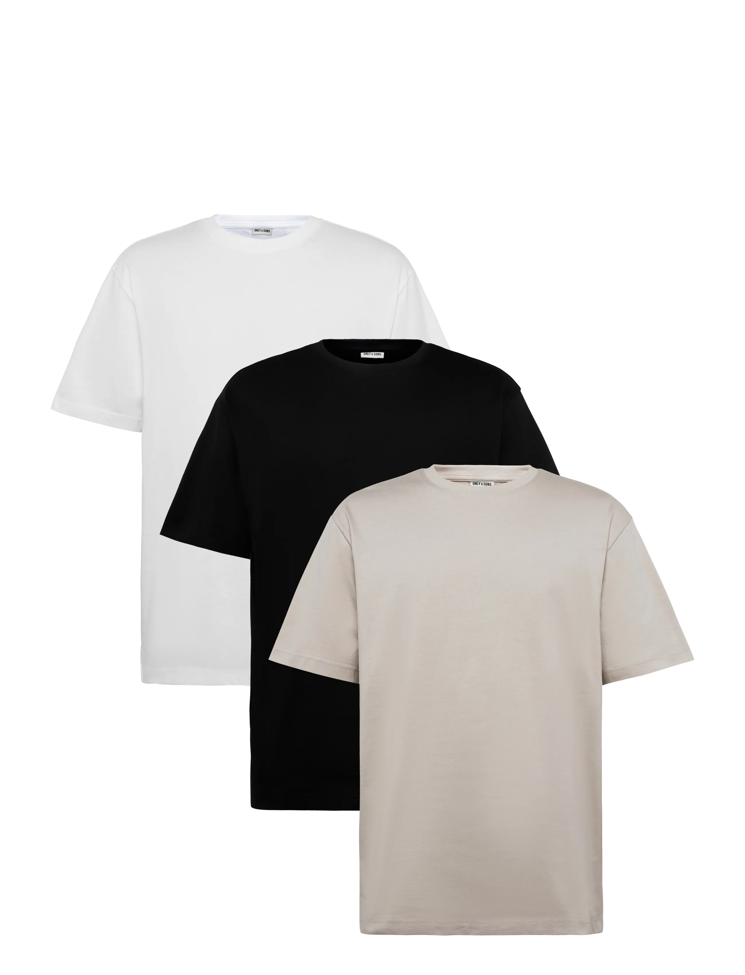 ONLY & SONS ONSFRED LIFE RLX SS TEE 3PACK - T-Shirts - BLACK / black