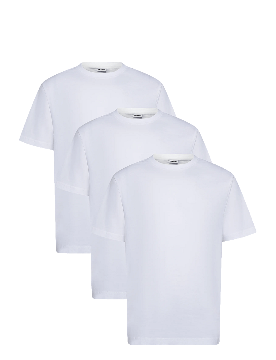 ONLY & SONS - ONSFRED LIFE RLX SS TEE 3PACK - multipack t-shirts - bright white - 0