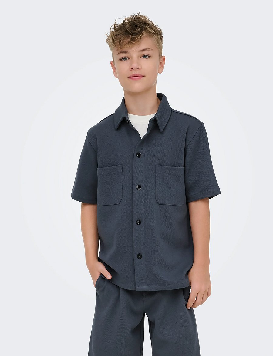 ONLY & SONS - OSJNEW KODYL REG SS SHIRT SWT NOOS - kortärmade skjortor - ombre blue - 0