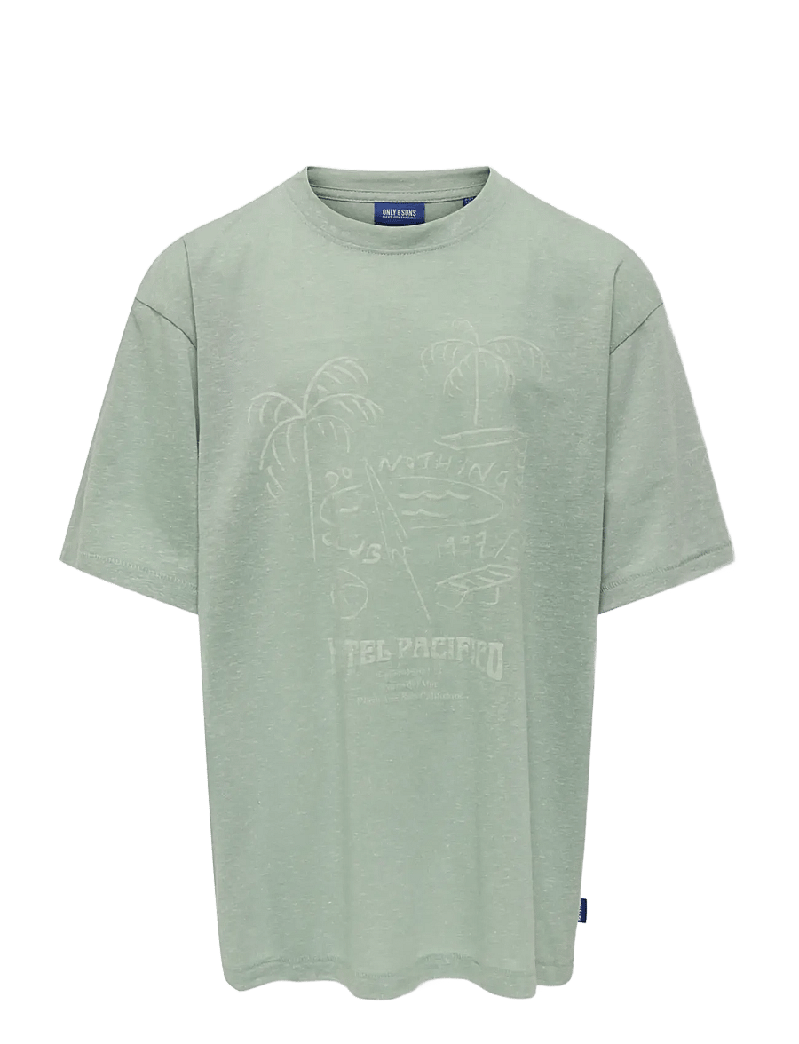 ONLY & SONS - OSJMILON OVZ SS O-NECK JRS - lühikeste varrukatega t-särgid - iceberg green - 1