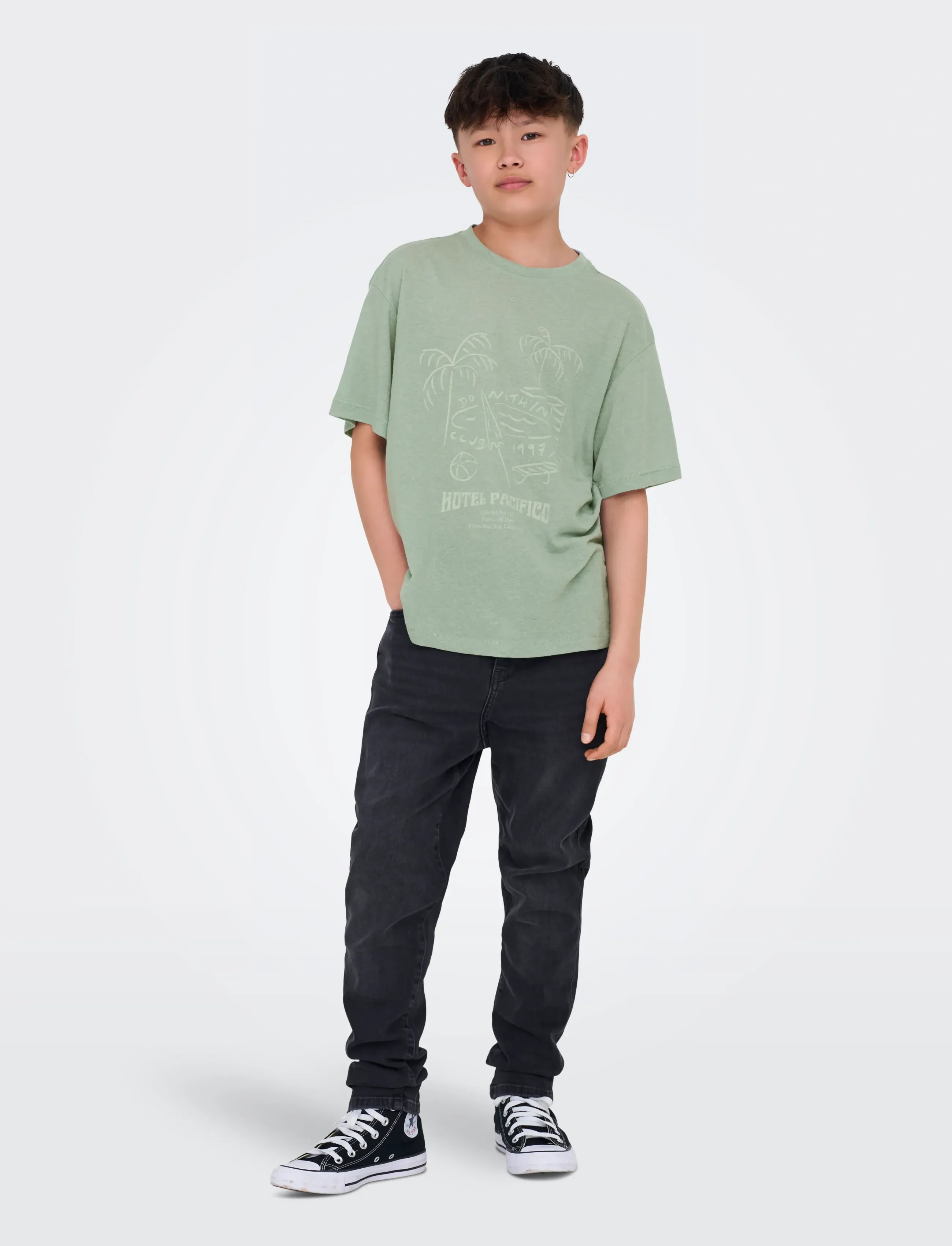 ONLY & SONS - OSJMILON OVZ SS O-NECK JRS - lühikeste varrukatega t-särgid - iceberg green - 4