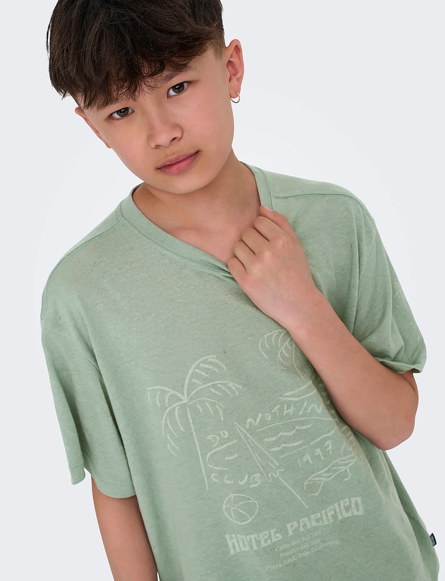 ONLY & SONS - OSJMILON OVZ SS O-NECK JRS - lühikeste varrukatega t-särgid - iceberg green - 5