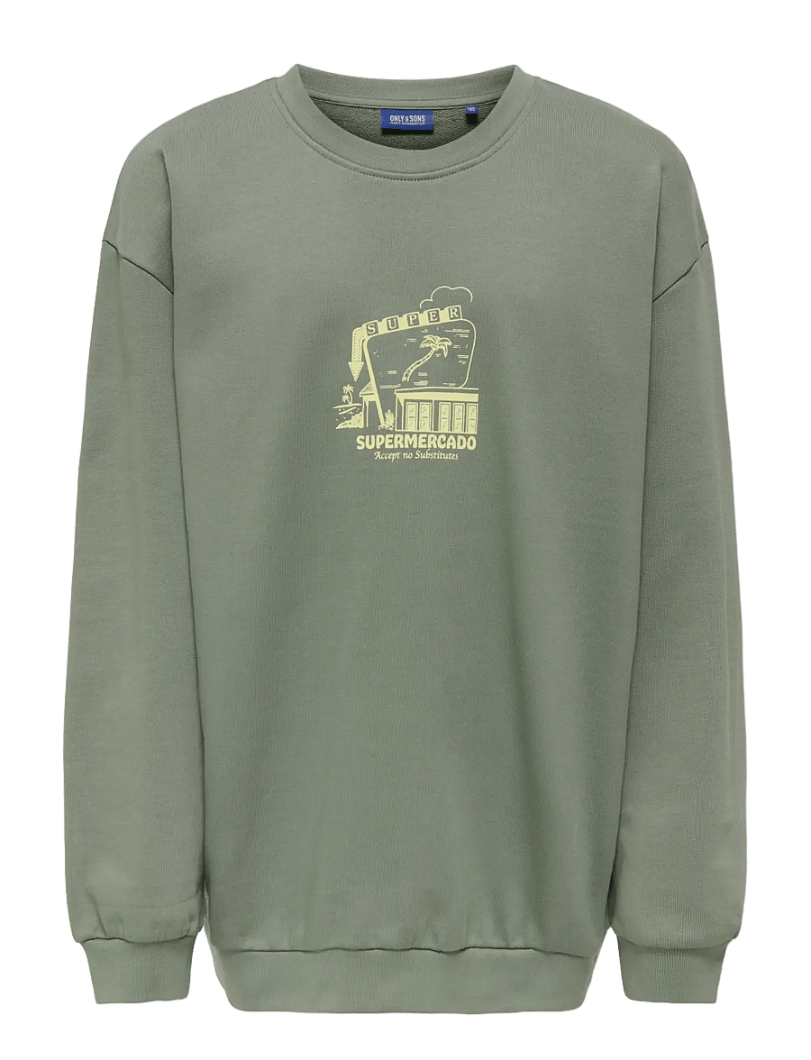 ONLY & SONS - OSJSUMON OVZ LS O-NECK UB SWT - agave green - 0