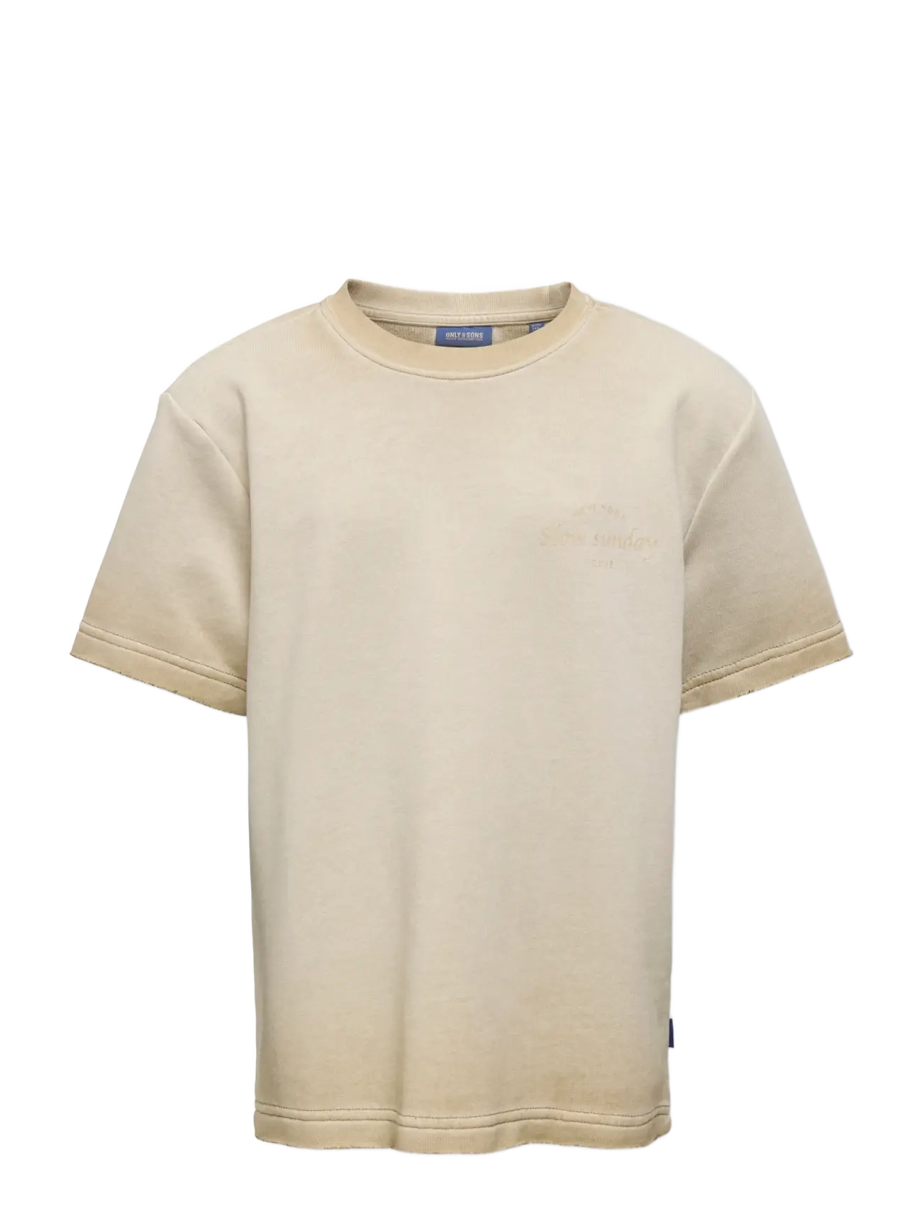 ONLY & SONS OSJTILMO LIFE RLX SS COLD DYE TEE UB SWT - Toppe og t-shirts - CHINCHILLA / beige