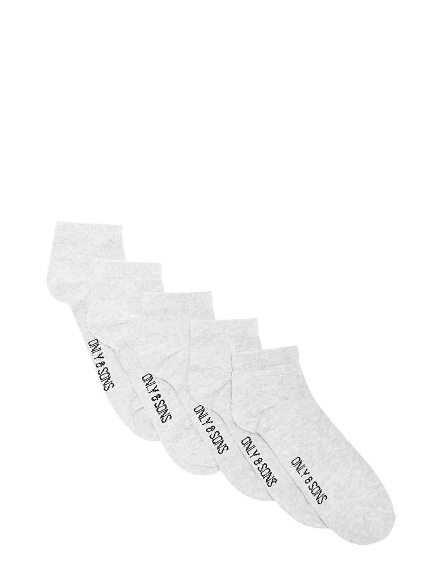ONLY & SONS - ONSFINCH QUARTER SOCK 5-PACK NOOS - sukat monipakkauksessa - white - 0