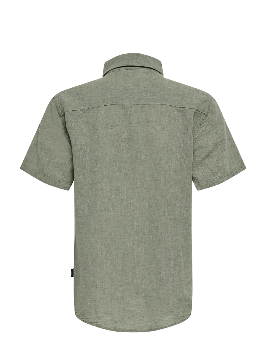 ONLY & SONS - OSJCAIDEN LIFE SS SOLID LINEN SHIRT WVN - lühikeste varrukatega särgid - swamp - 2